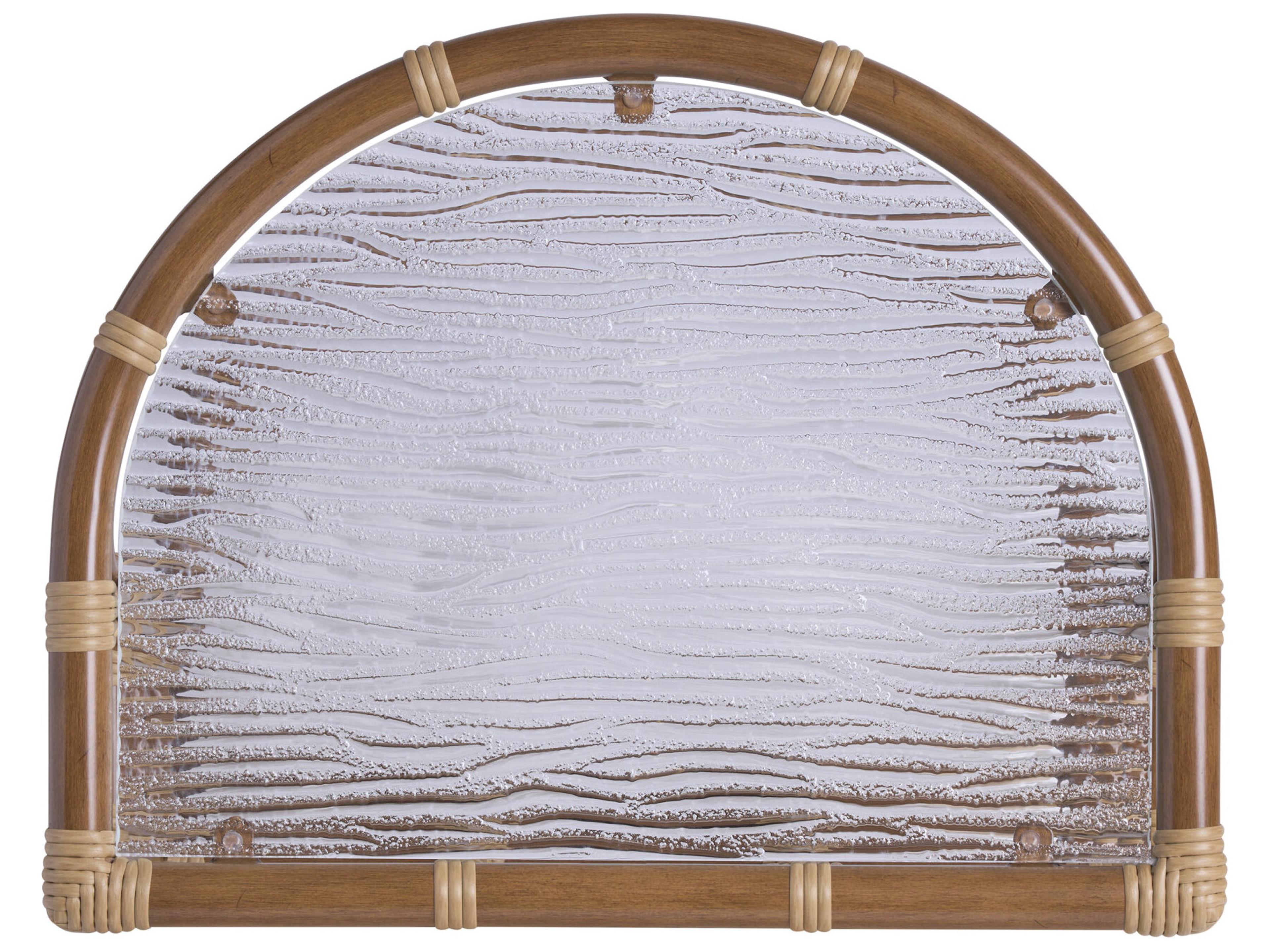 Tommy Bahama Outdoor Sandpiper Bay Aluminum Wicker Demilune Glass Top Coffee Table