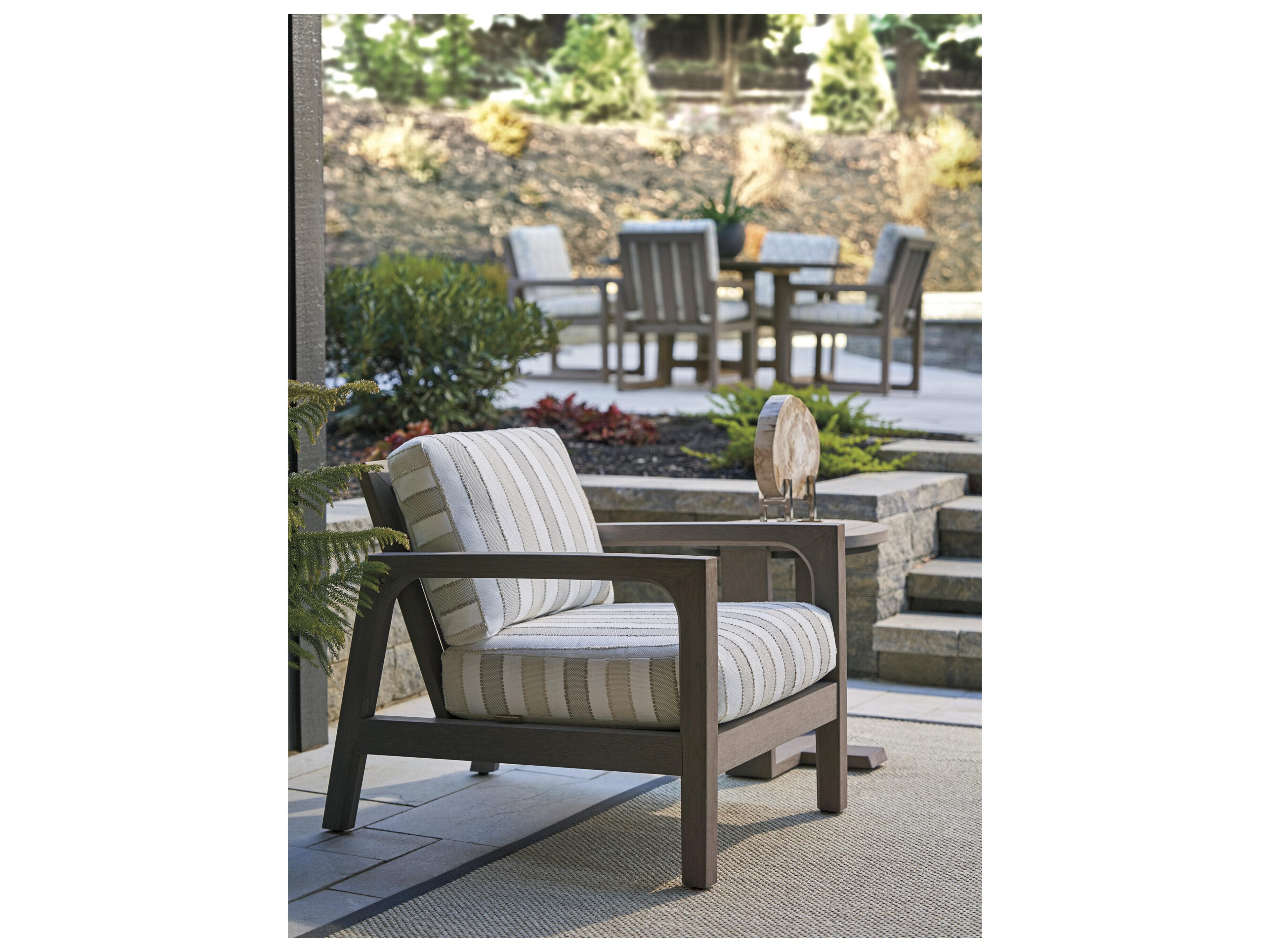 Tommy Bahama Outdoor Mozambique Synthetic Teak Taupe Gray Occasional Lounge Chair