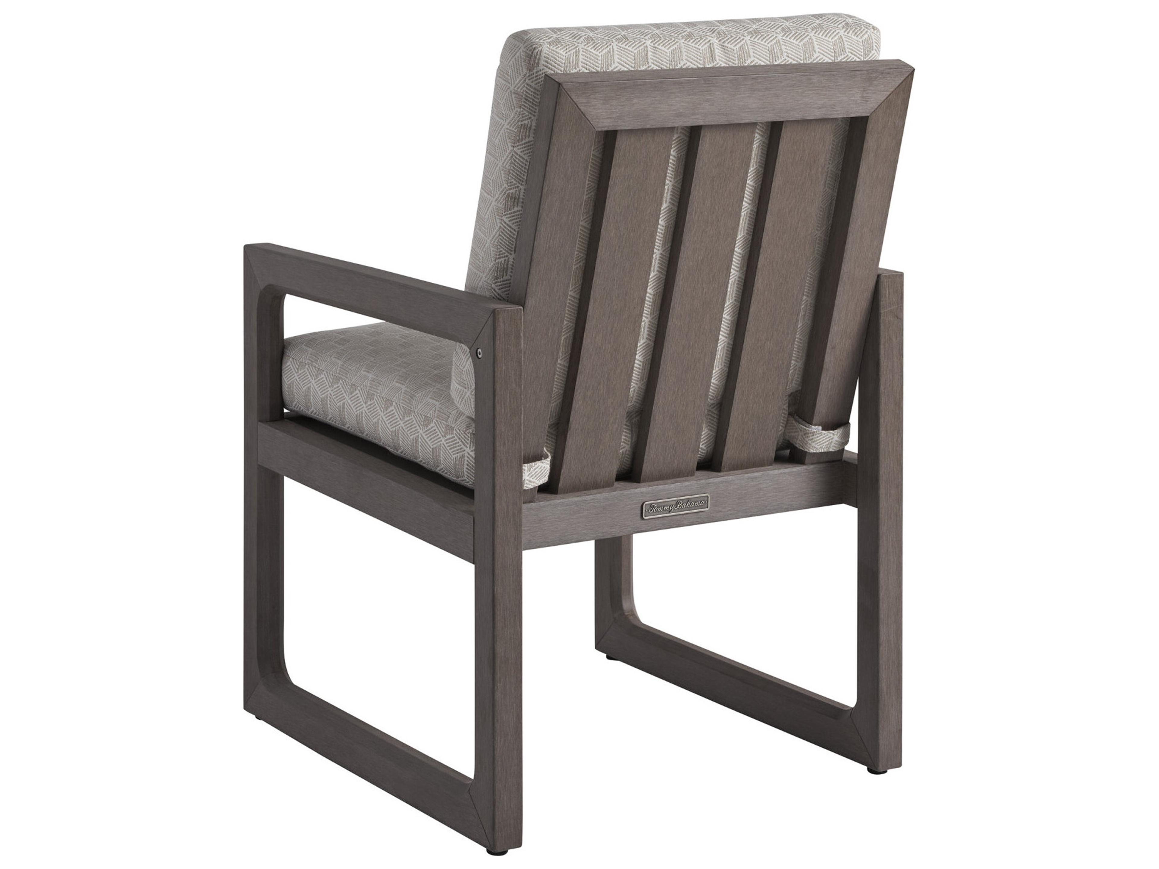 Tommy Bahama Outdoor Mozambique Synthetic Teak Taupe Gray Dining Arm Chair