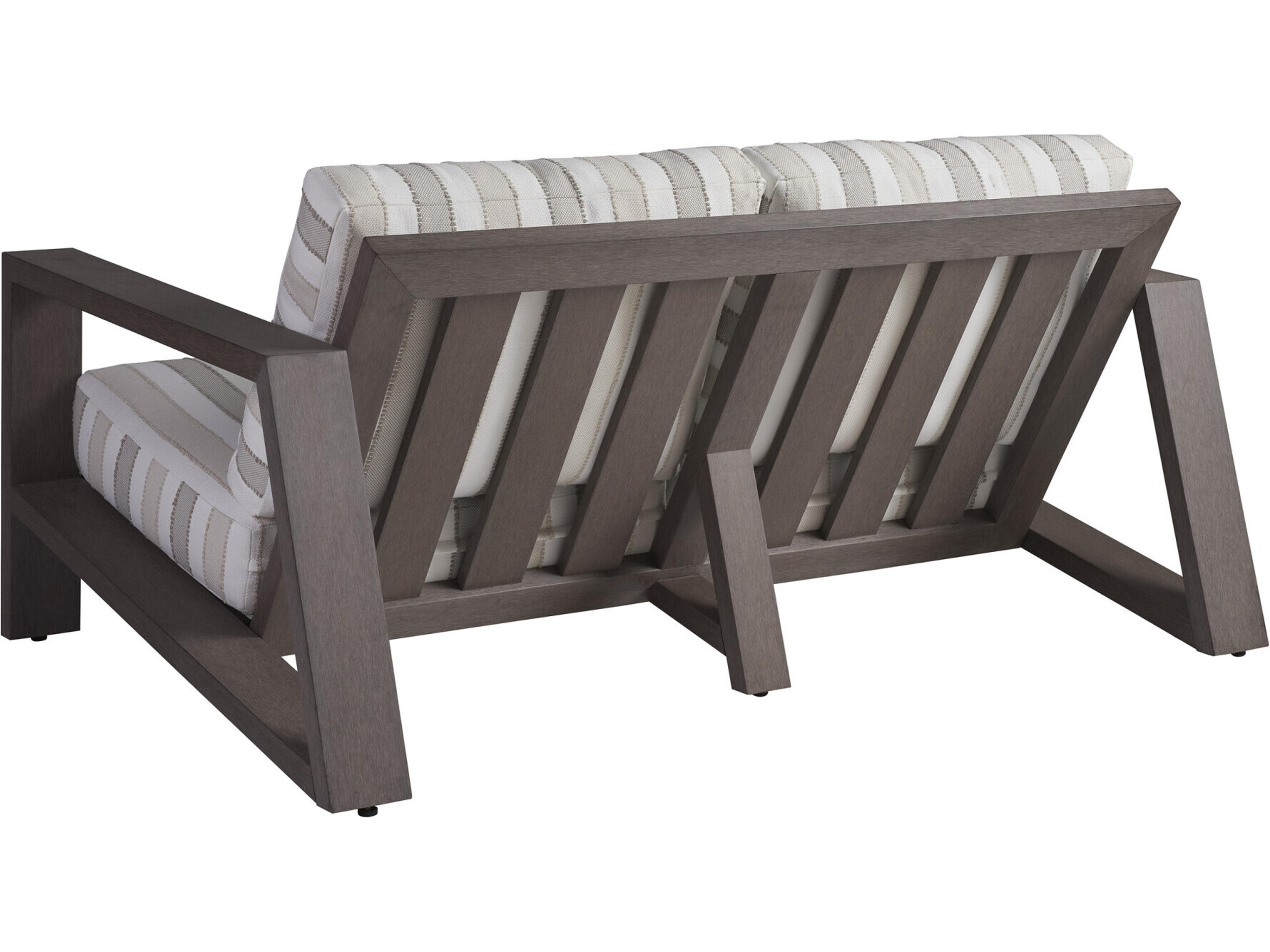 Tommy Bahama Outdoor Mozambique Synthetic Teak Taupe Gray Loveseat