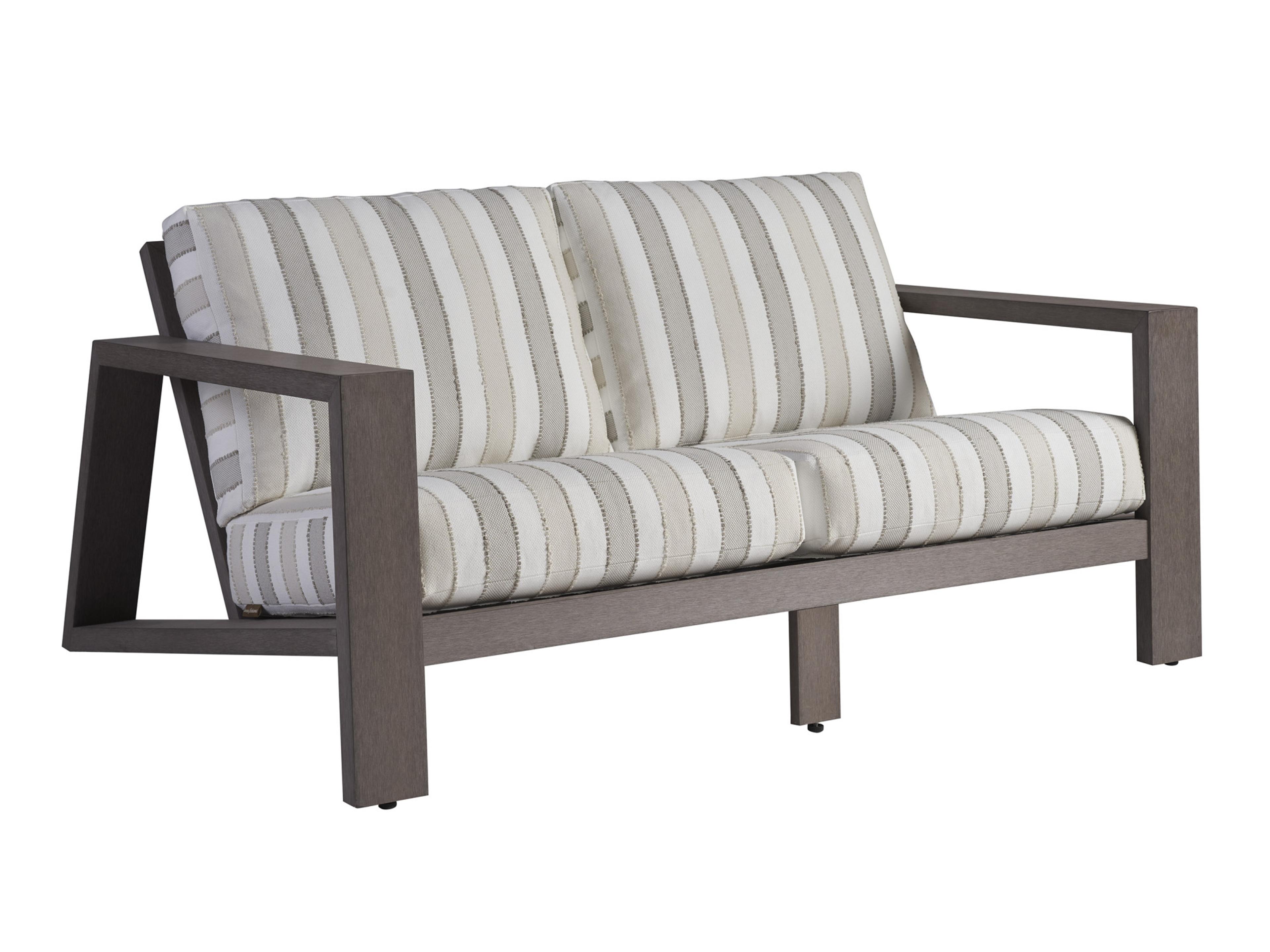 Mozambique Synthetic Teak Taupe Gray Loveseat