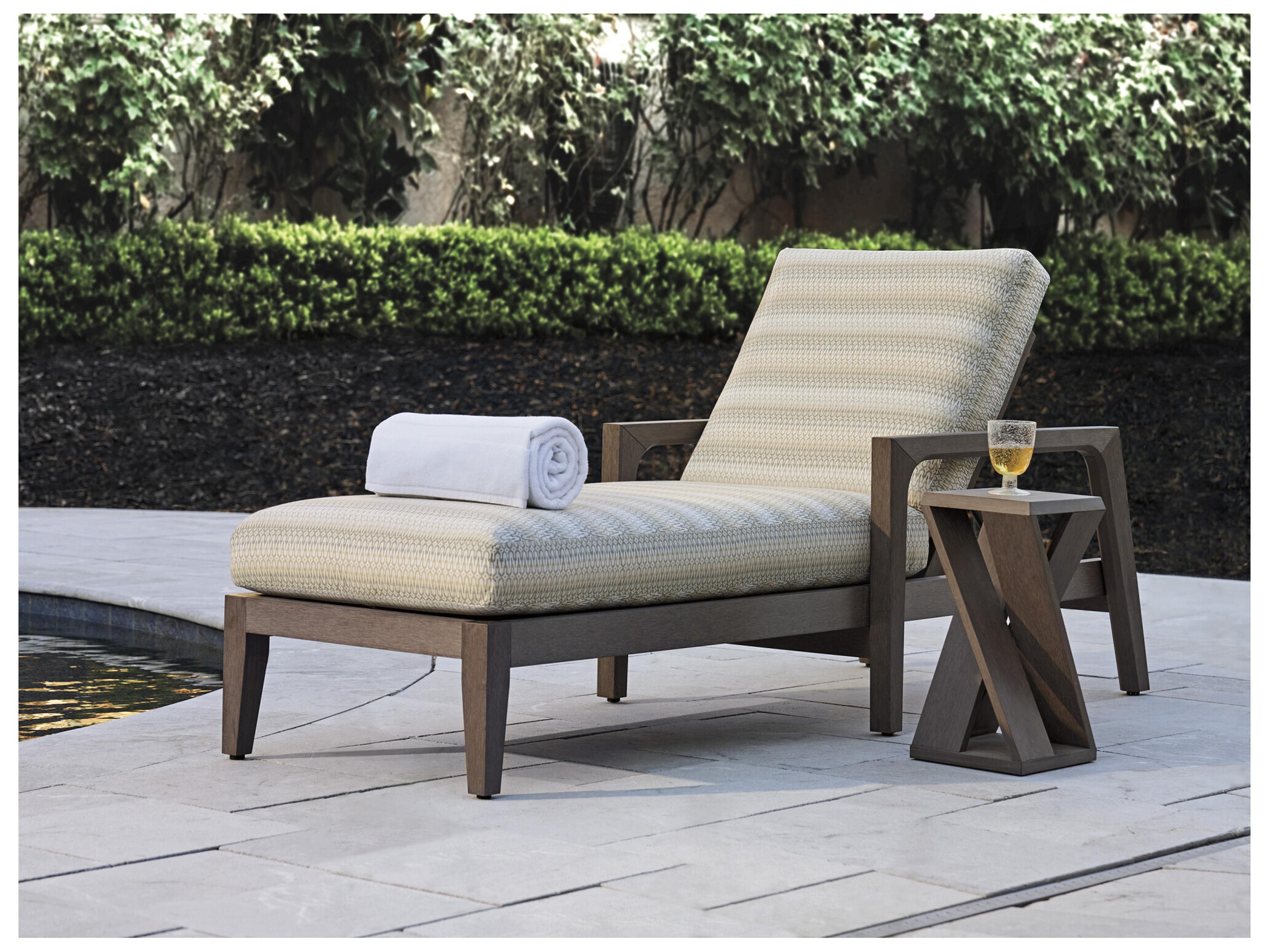 Tommy Bahama Outdoor Mozambique Synthetic Teak Taupe Gray Chaise Lounge