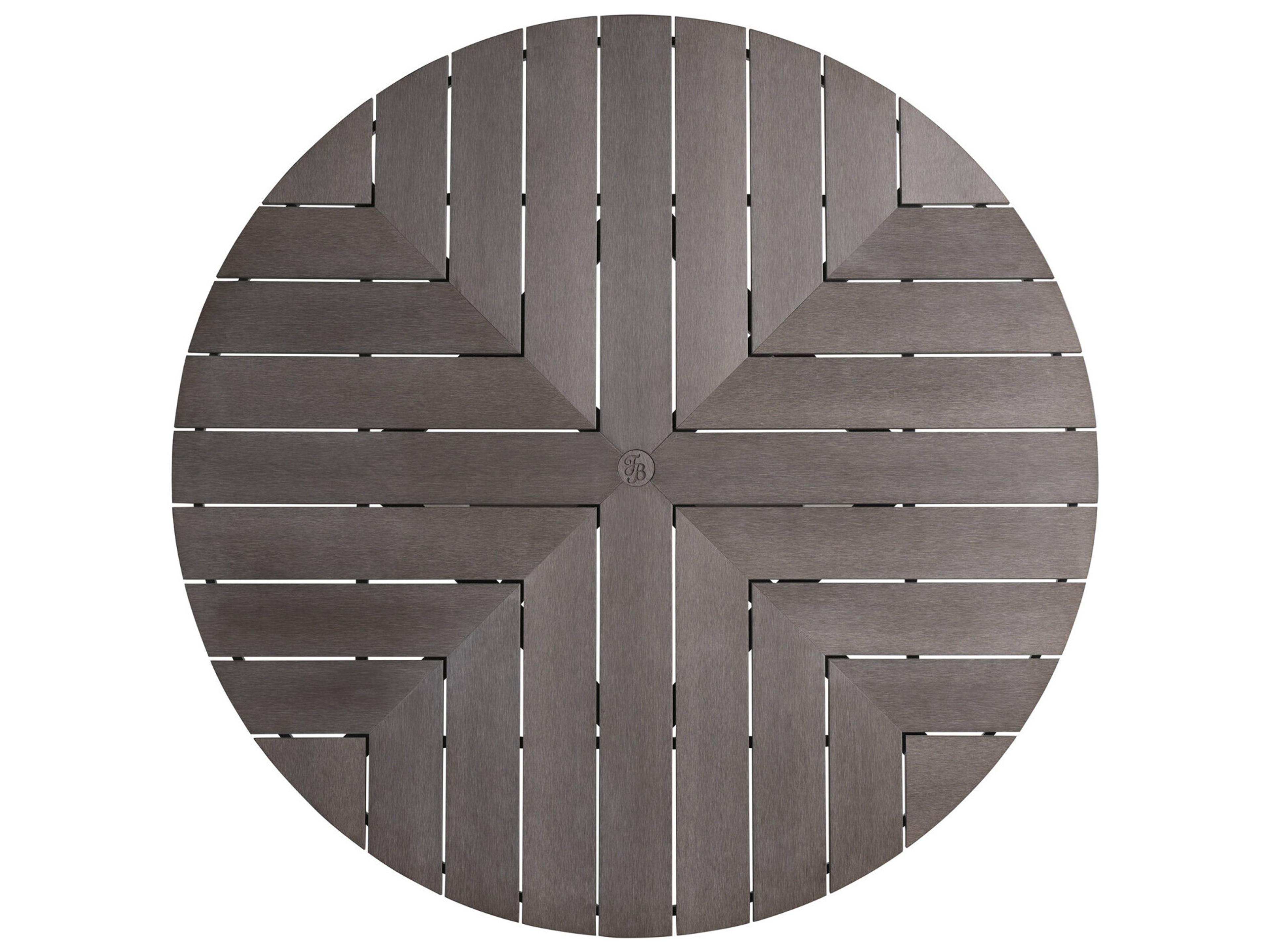 Mozambique Synthetic Teak Taupe Gray Round Dining Table Top