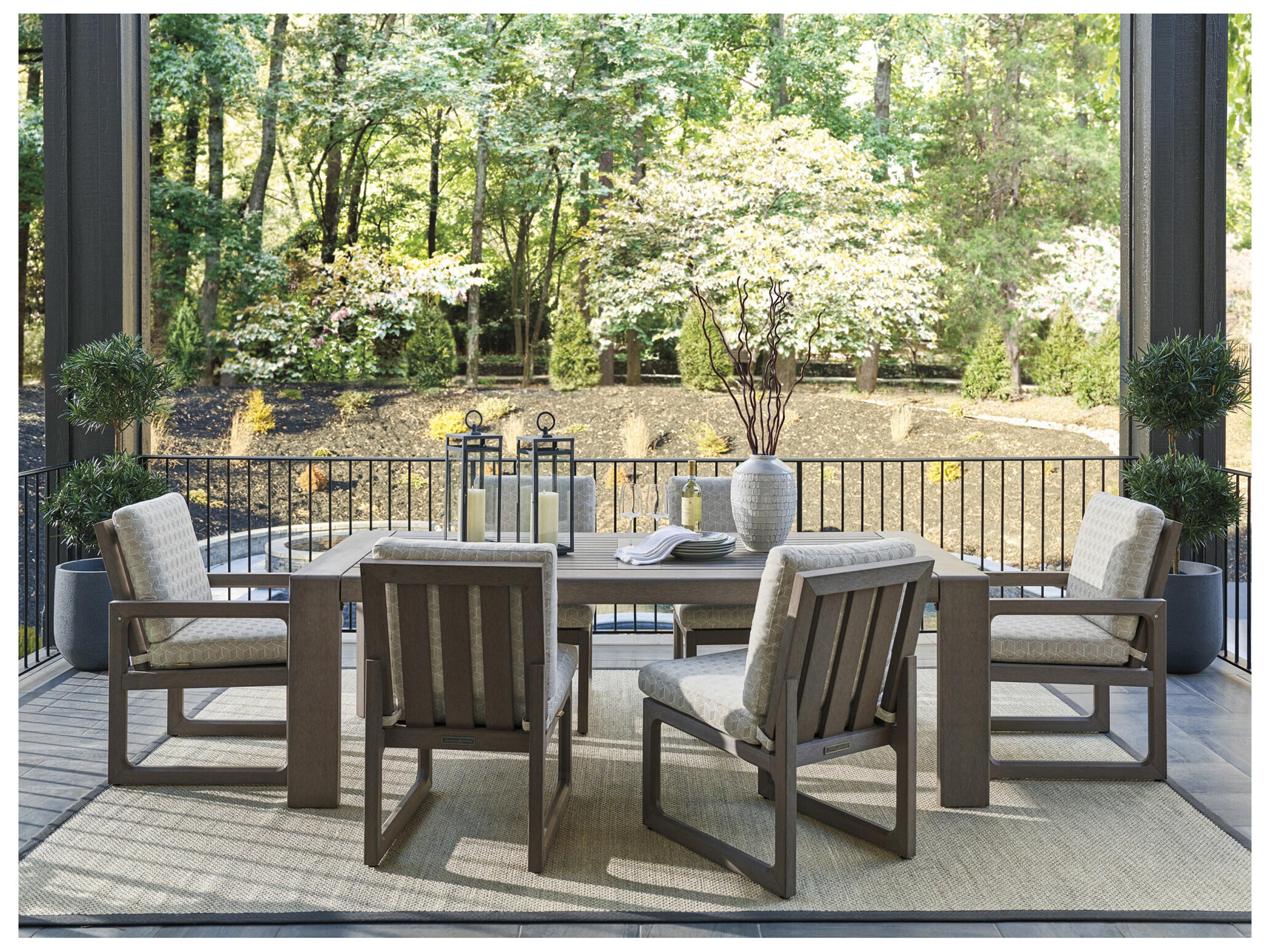 Tommy Bahama Outdoor Mozambique Synthetic Teak Taupe Rectangular Dining Table