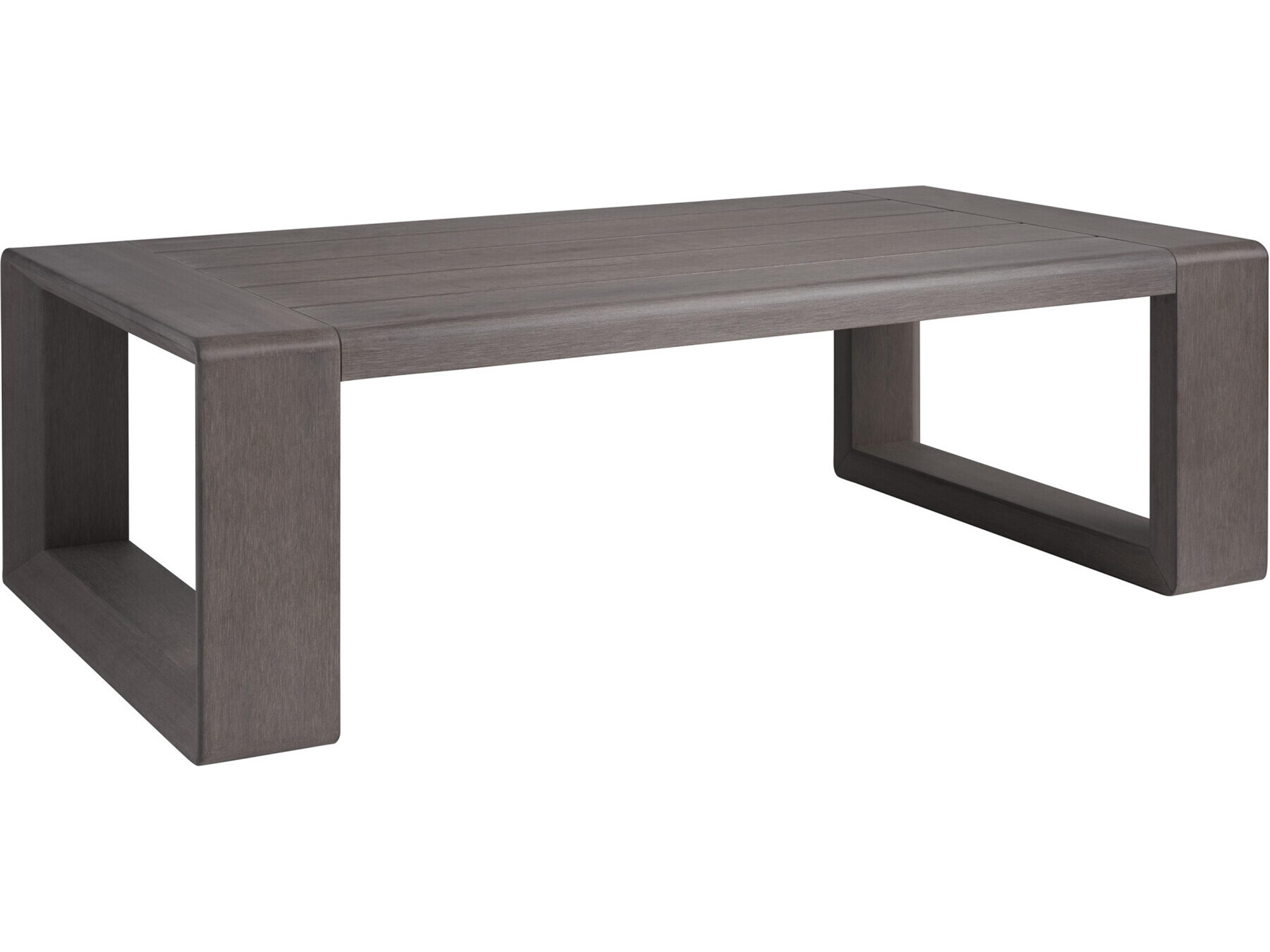 Mozambique Synthetic Teak Taupe Gray Rectangular Coffee Table