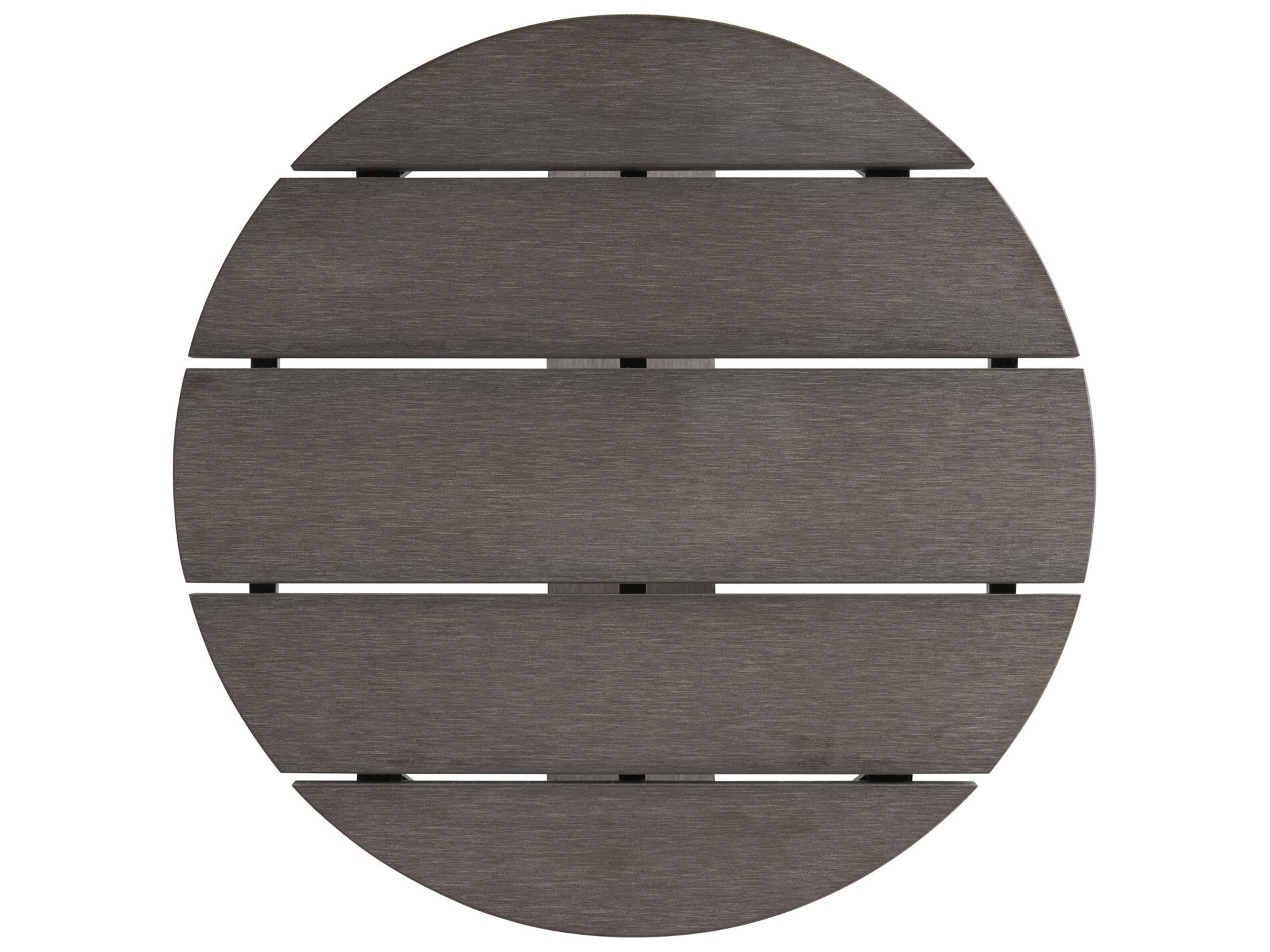 Tommy Bahama Outdoor Mozambique Synthetic Teak Taupe Gray Round End Table