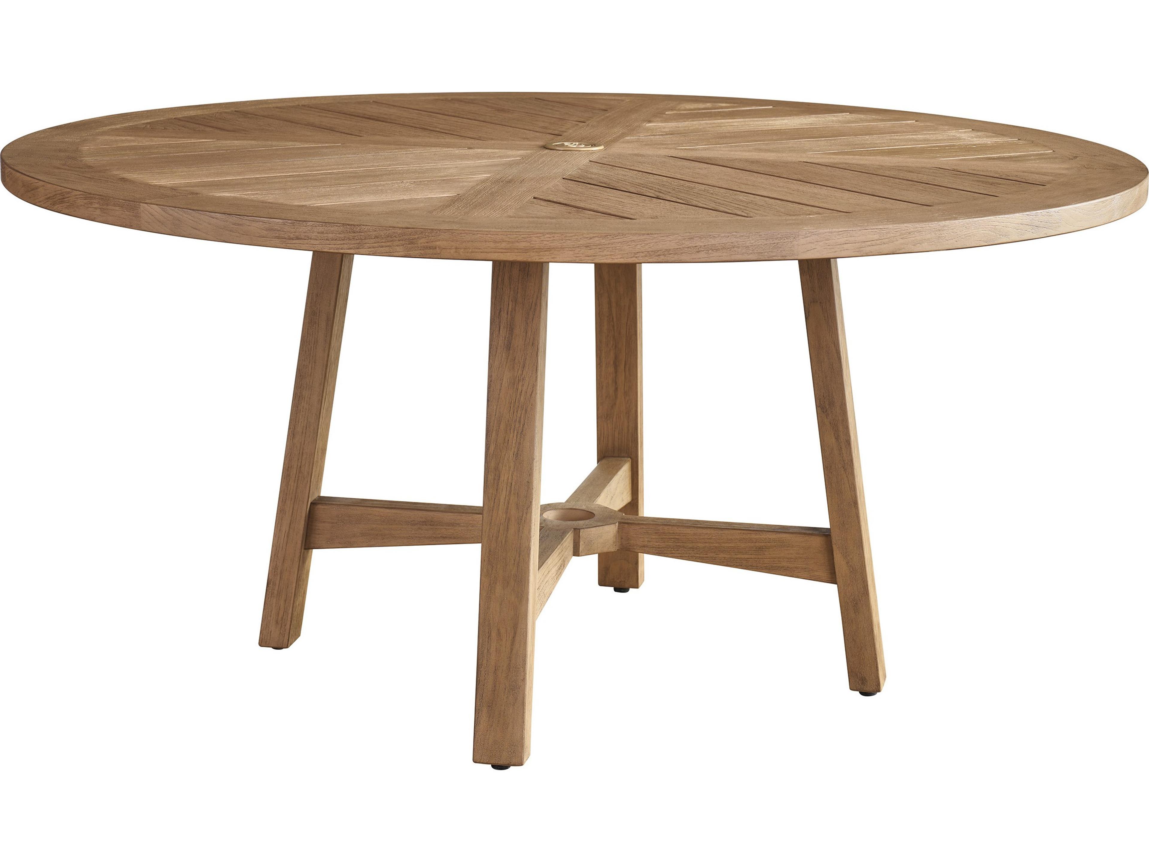 Isle Of Palms Teak 60" Round Dining Table with Umbrella Hole