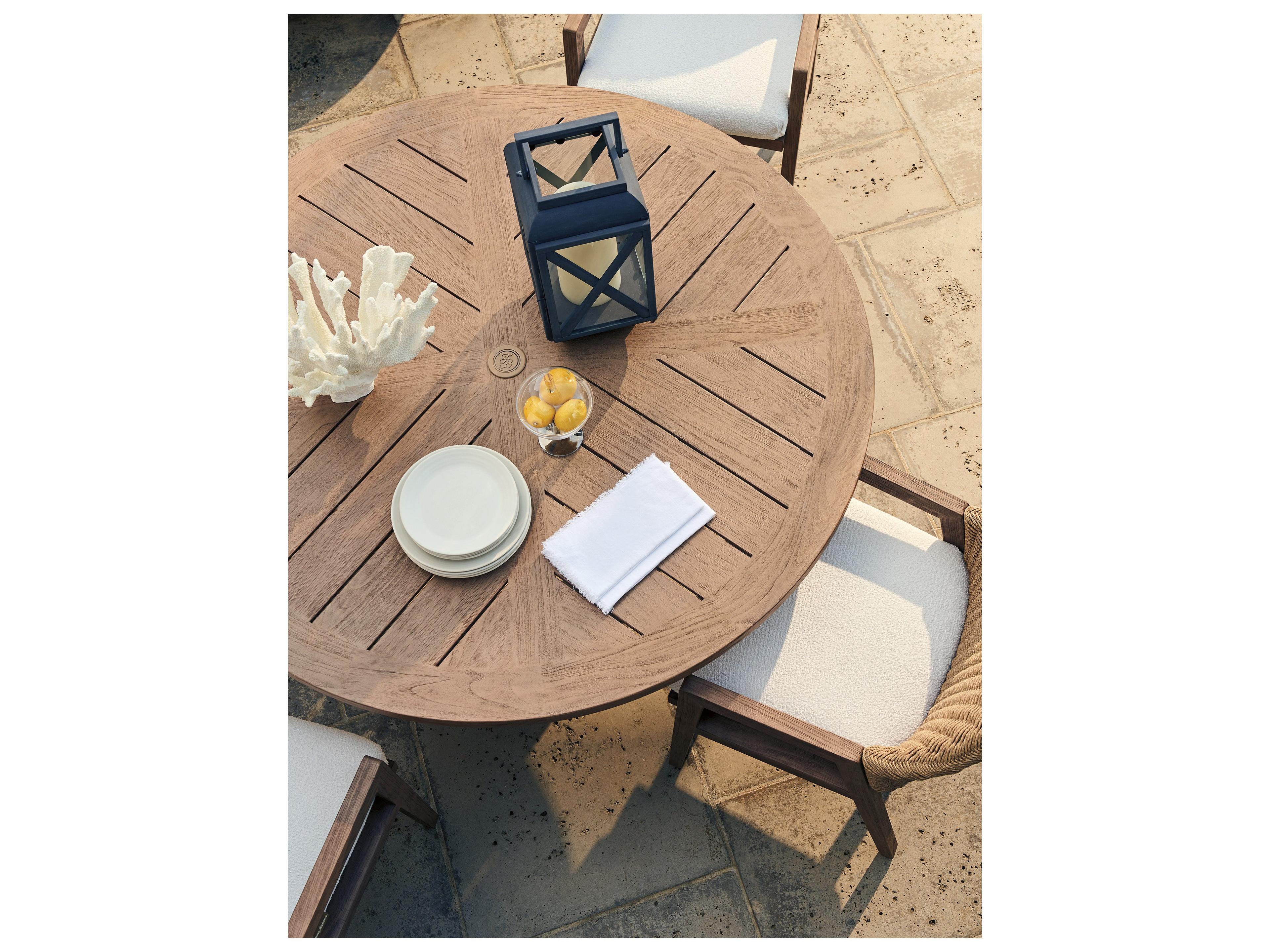 Tommy Bahama Outdoor Isle Of Palms Teak 60" Round Dining Table with Umbrella Hole