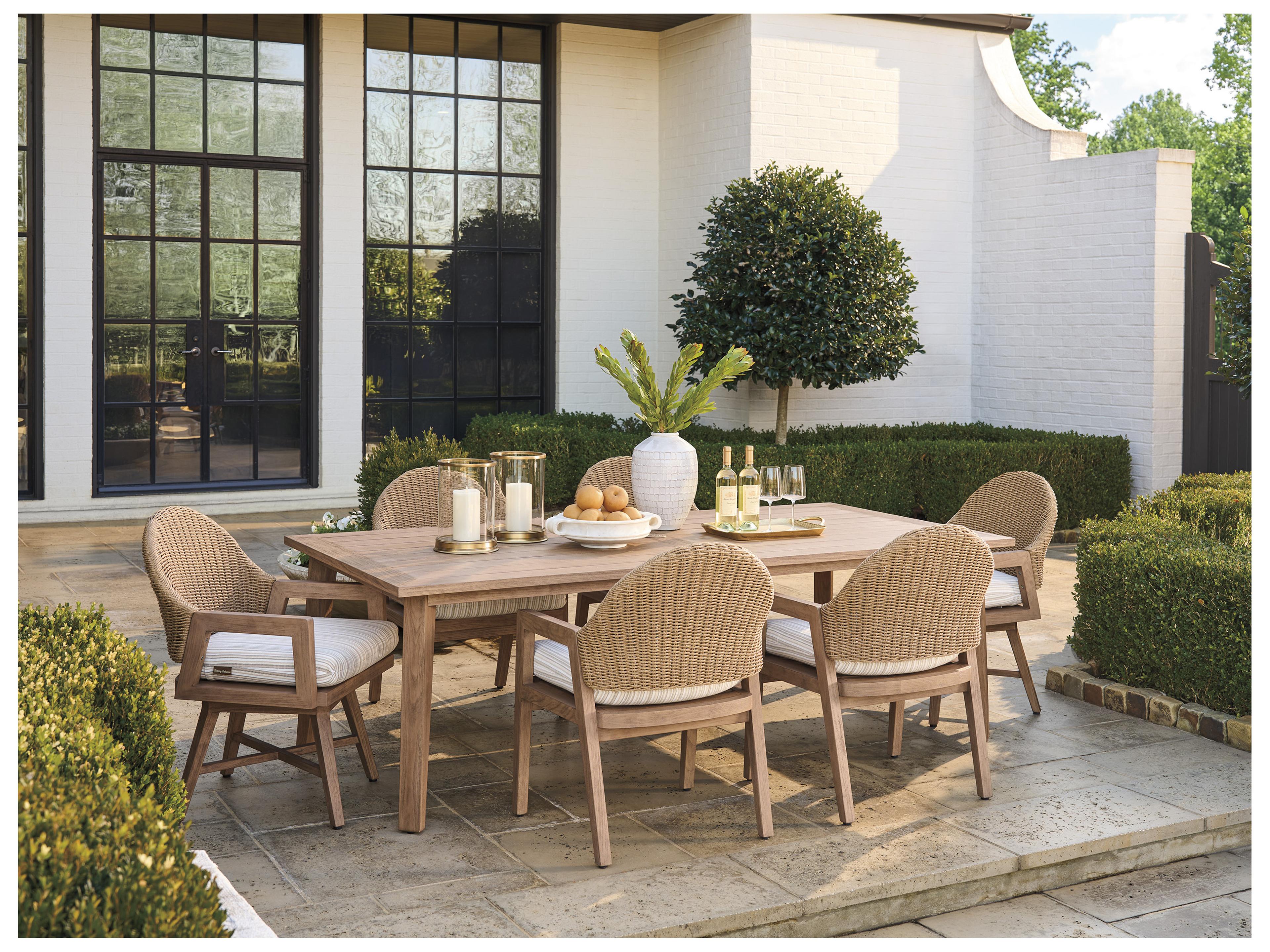 Tommy Bahama Outdoor Isle Of Palms Teak 91" Rectangular Dining Table with Umbrella Hole