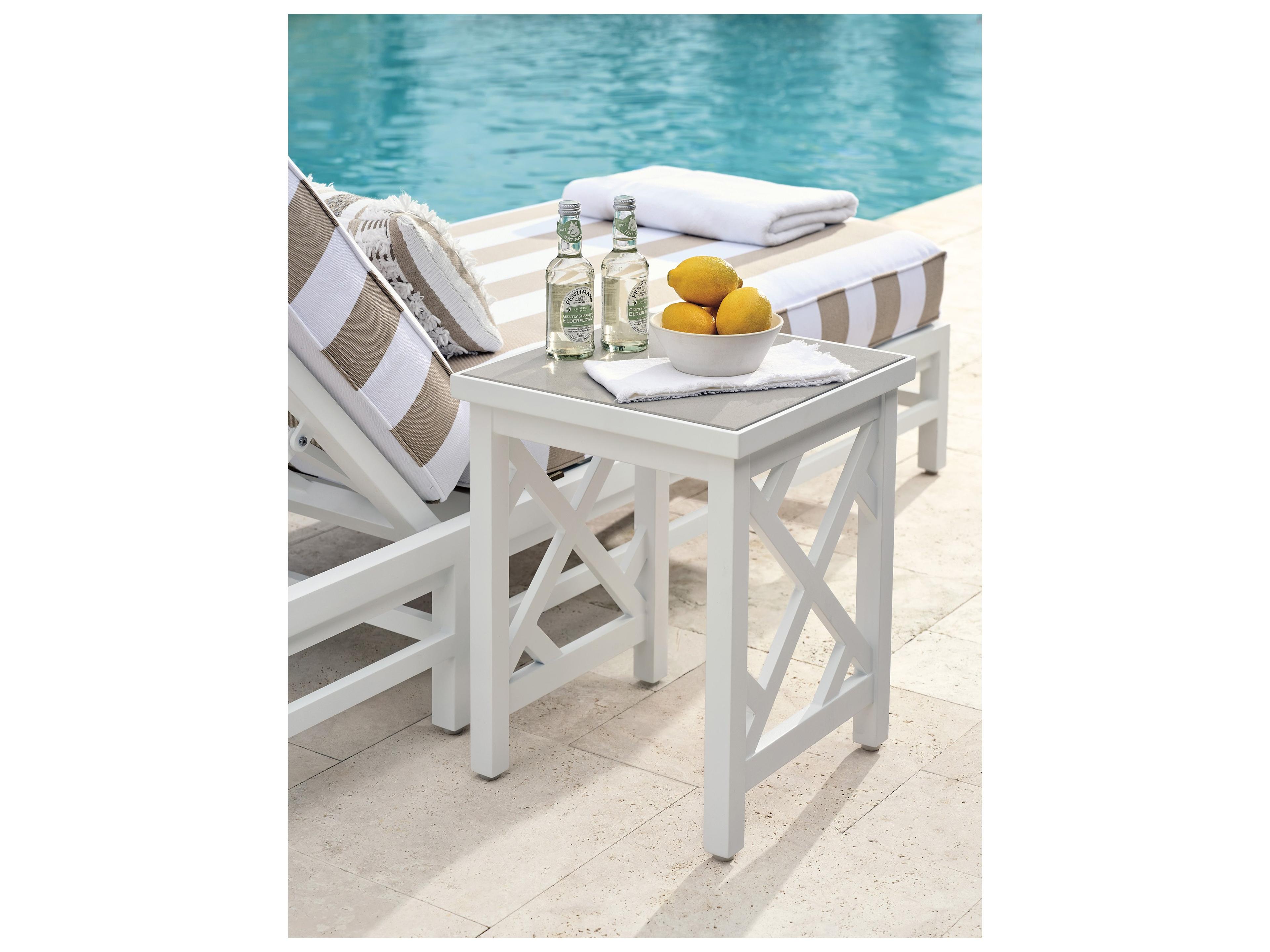 Tommy Bahama Outdoor Island Classic Aluminum 16.75" Square Accent Table