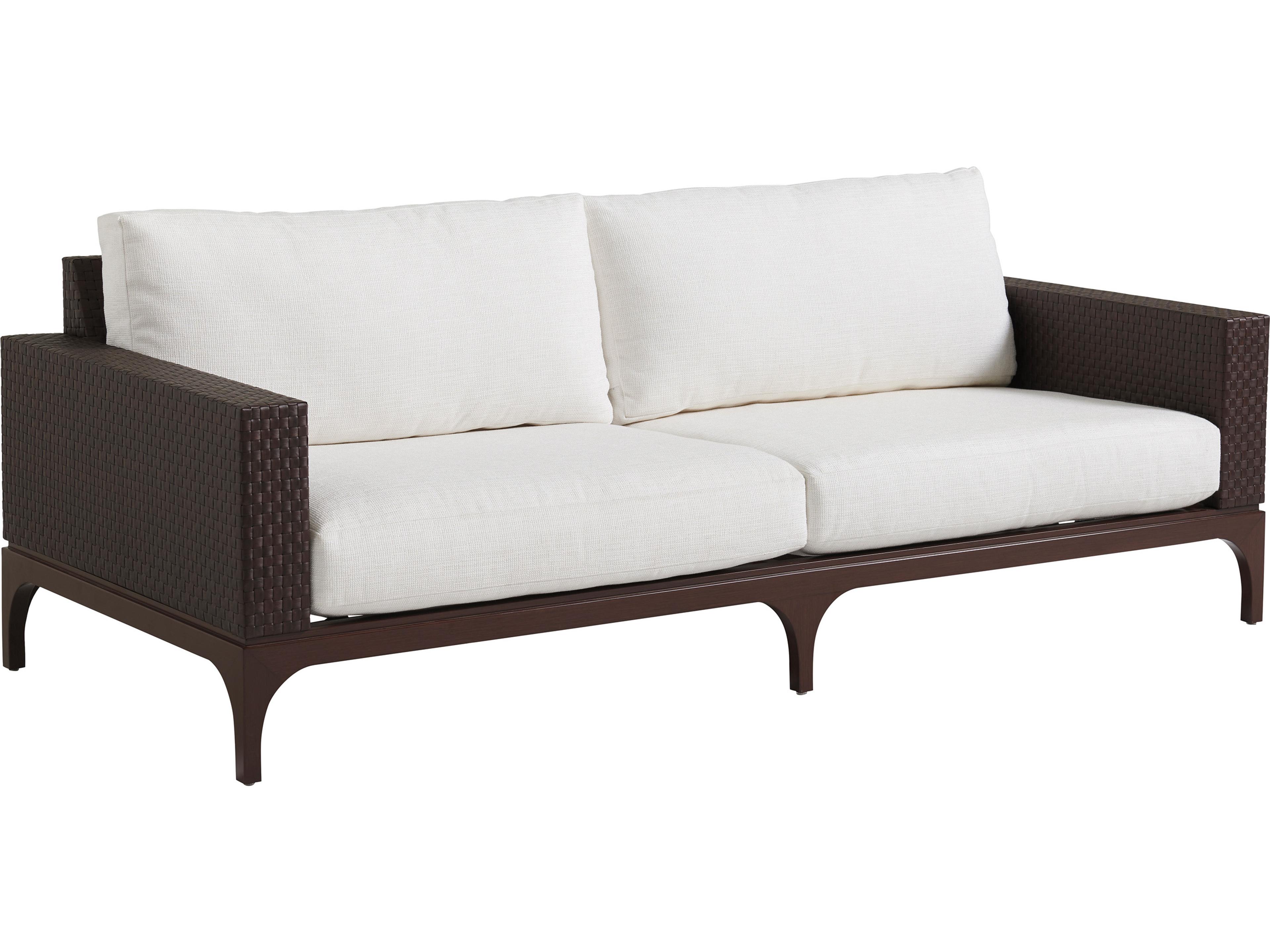 Abaco English Walnut Wicker Sofa