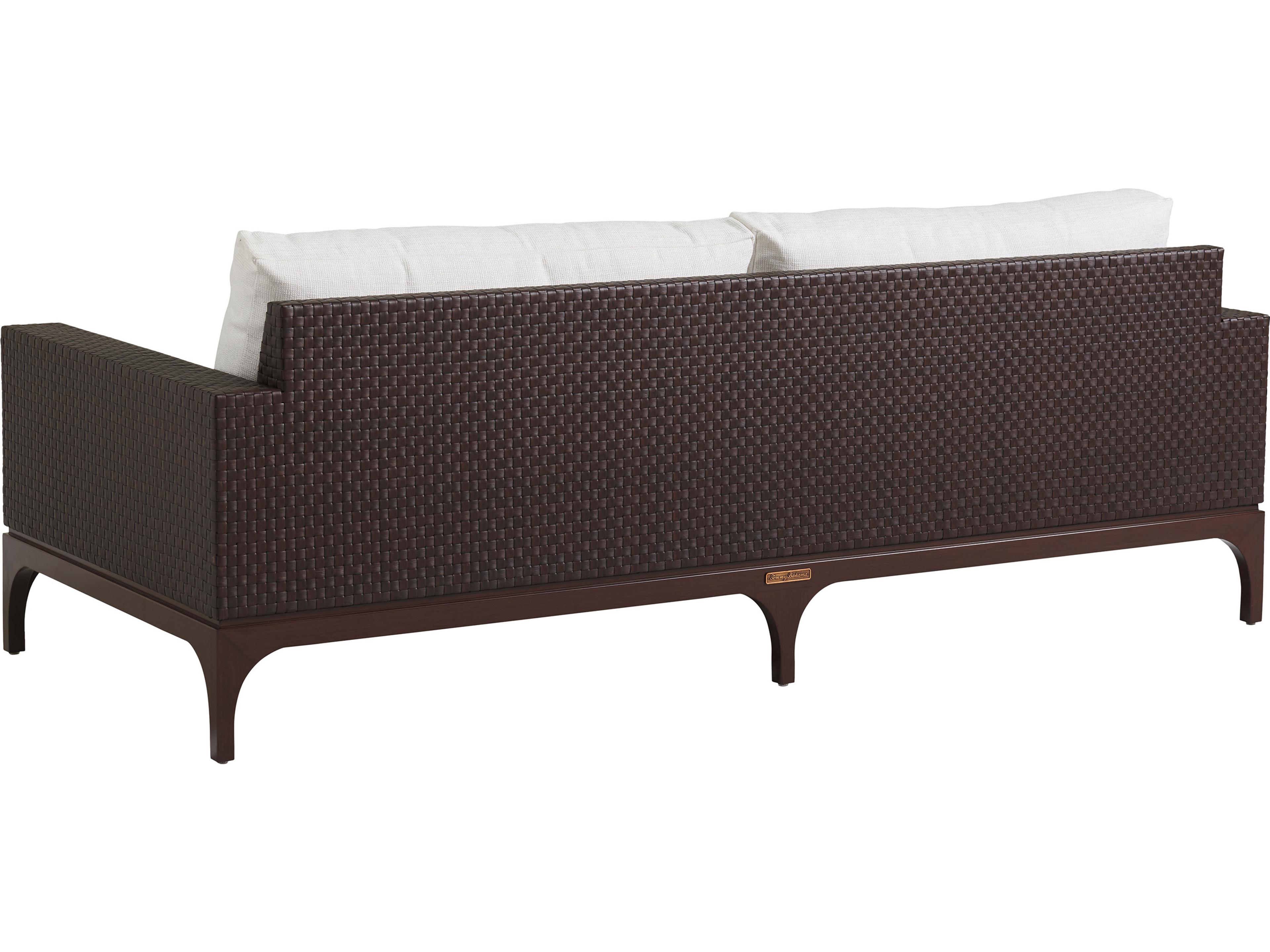 Tommy Bahama Outdoor Abaco English Walnut Wicker Sofa