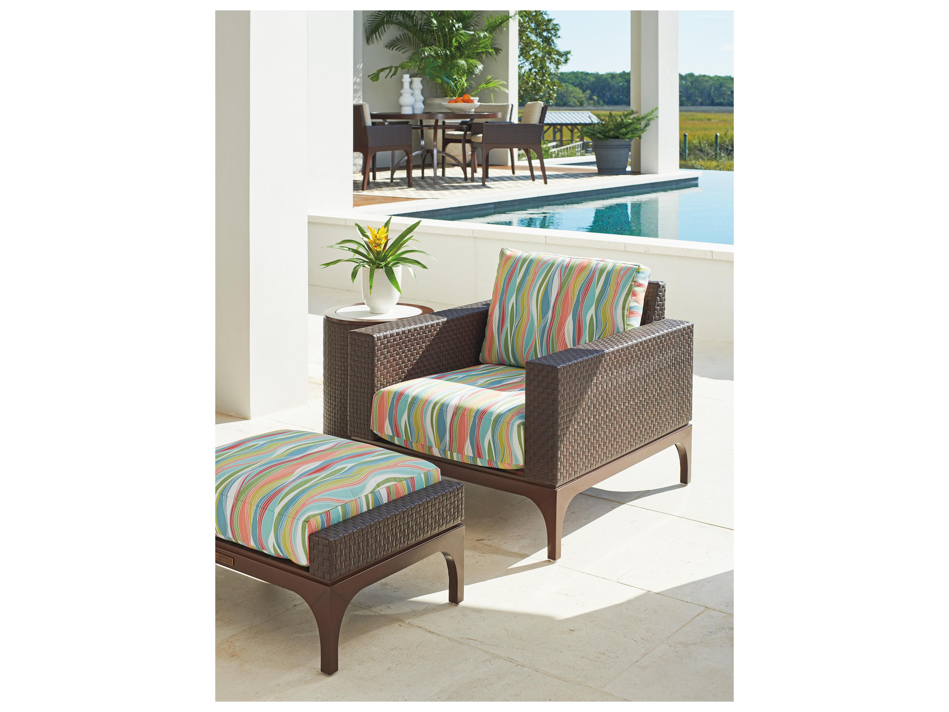 Tommy Bahama Outdoor Abaco Aluminum Wicker Ottoman