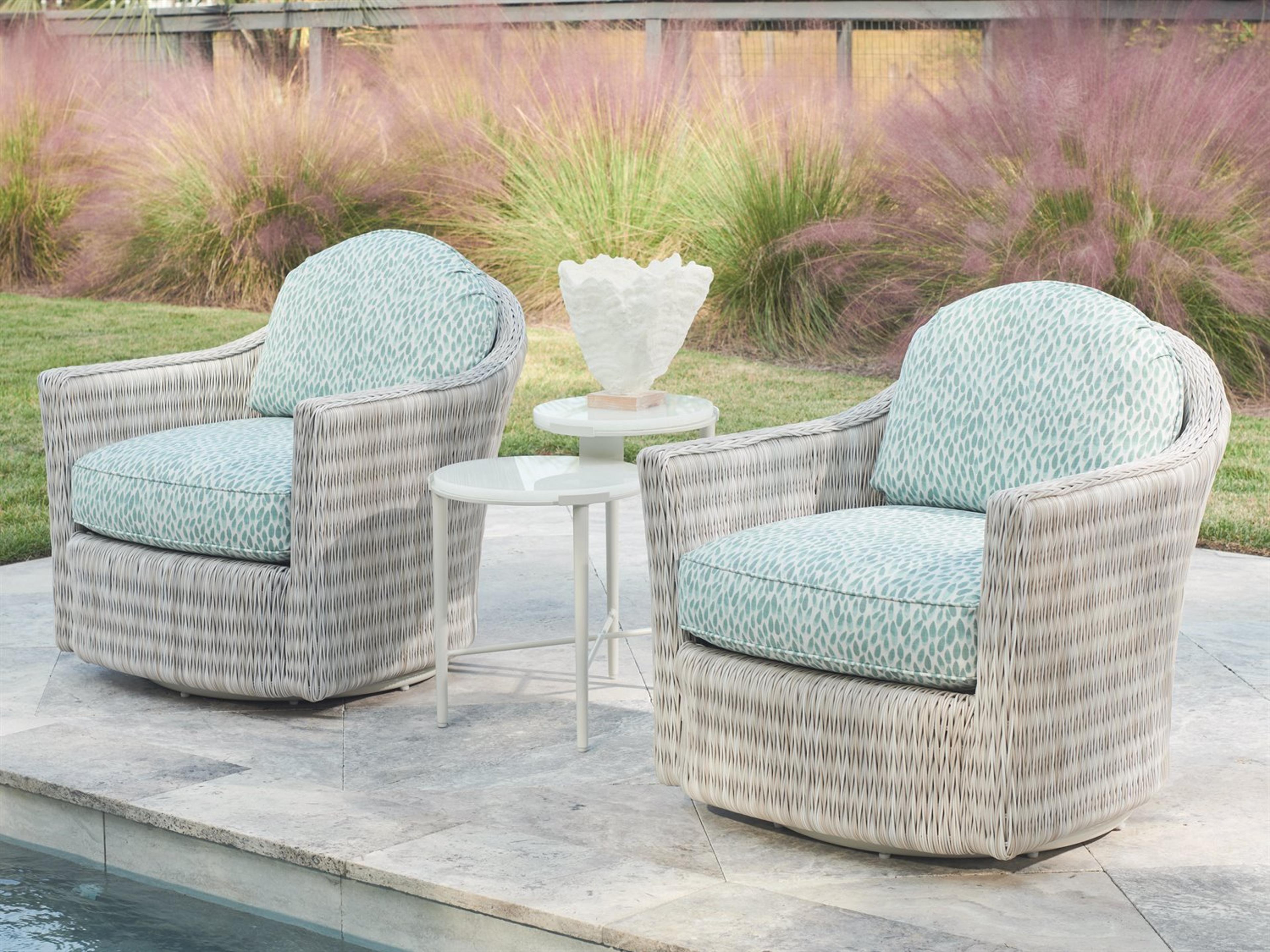 Tommy Bahama Outdoor Seabrook Aluminum Wicker Swivel Lounge Chair