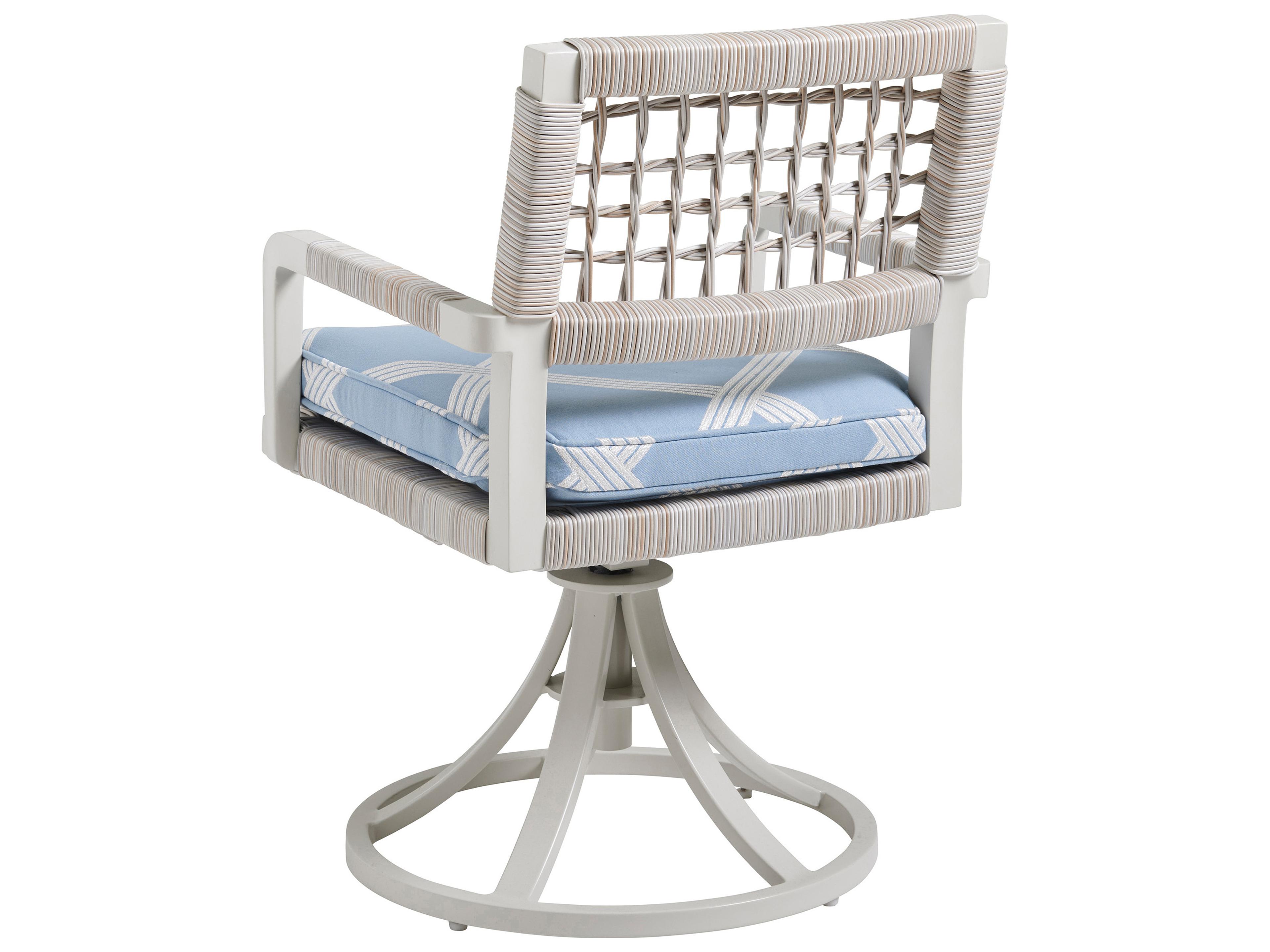 Tommy Bahama Outdoor Seabrook Aluminum Wicker Swivel Rocker Dining Arm Chair