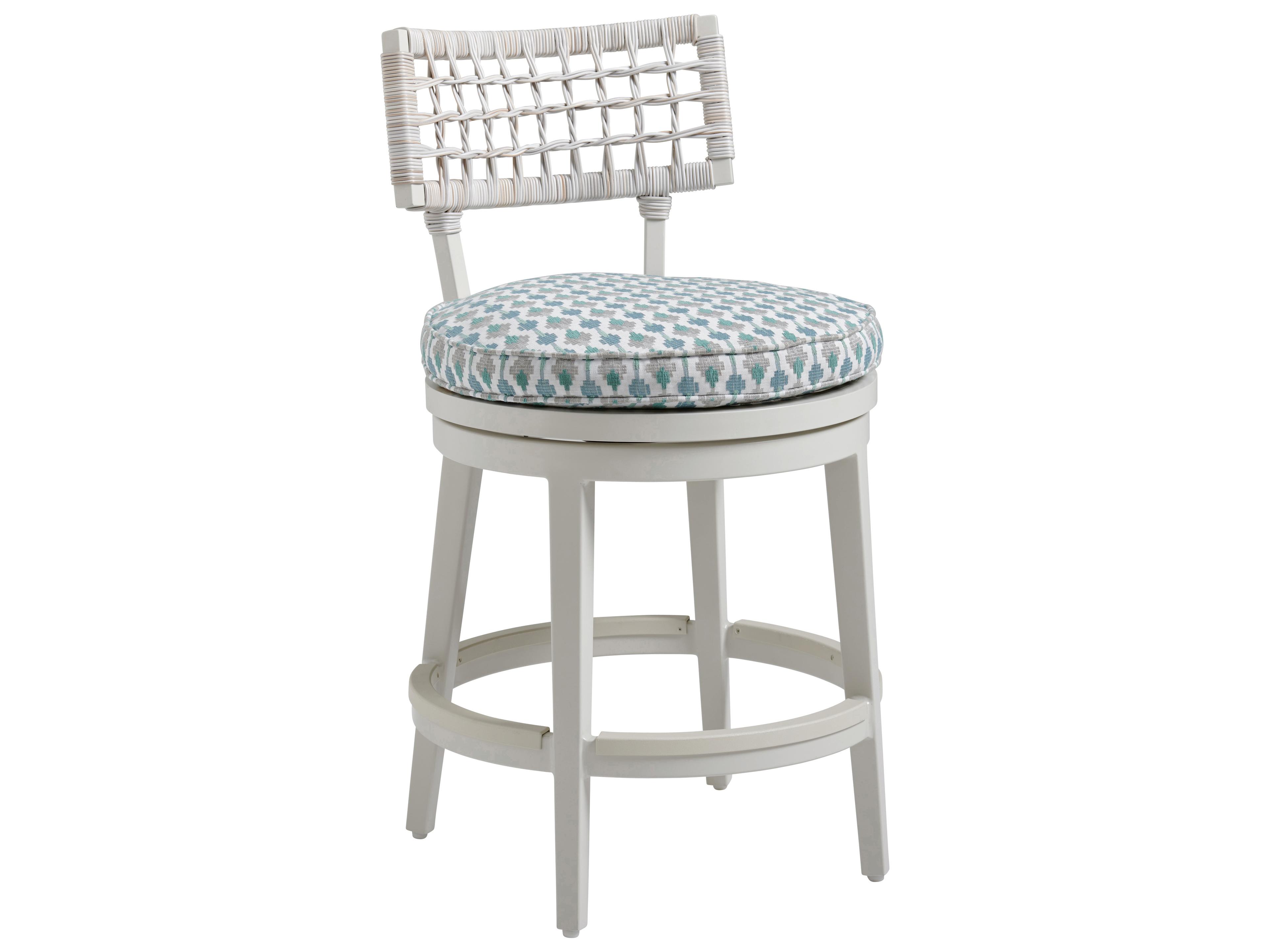 Seabrook Aluminum Wicker Swivel Counter Side Stool