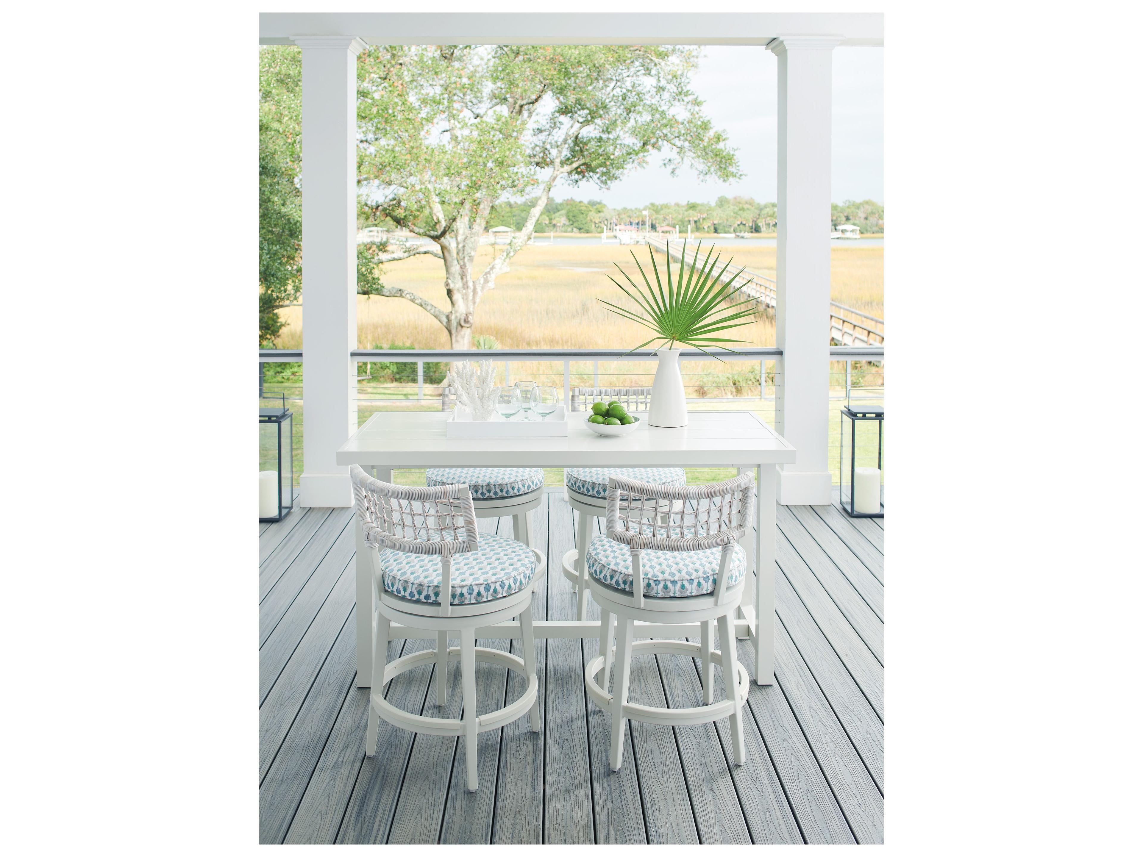 Tommy Bahama Outdoor Seabrook Aluminum Wicker Swivel Counter Side Stool