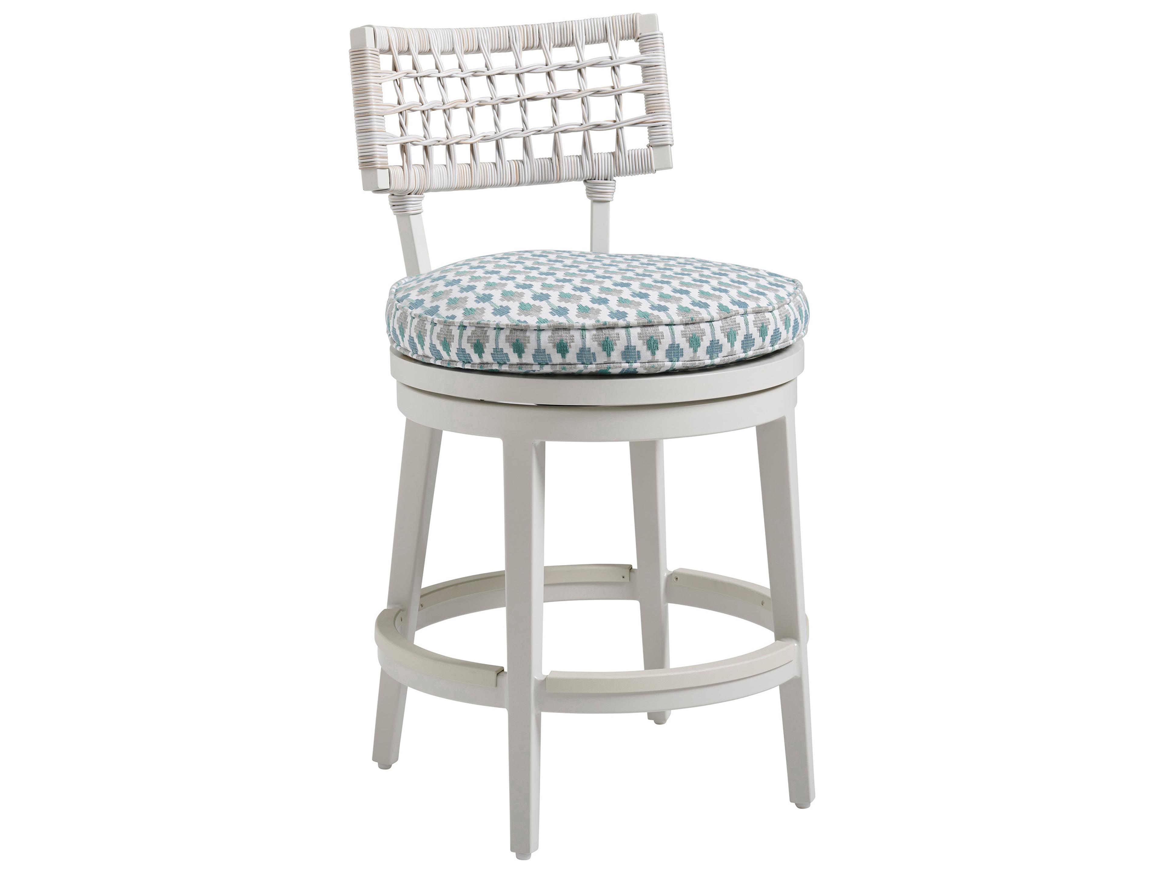 Seabrook Aluminum Wicker Swivel Counter Stool