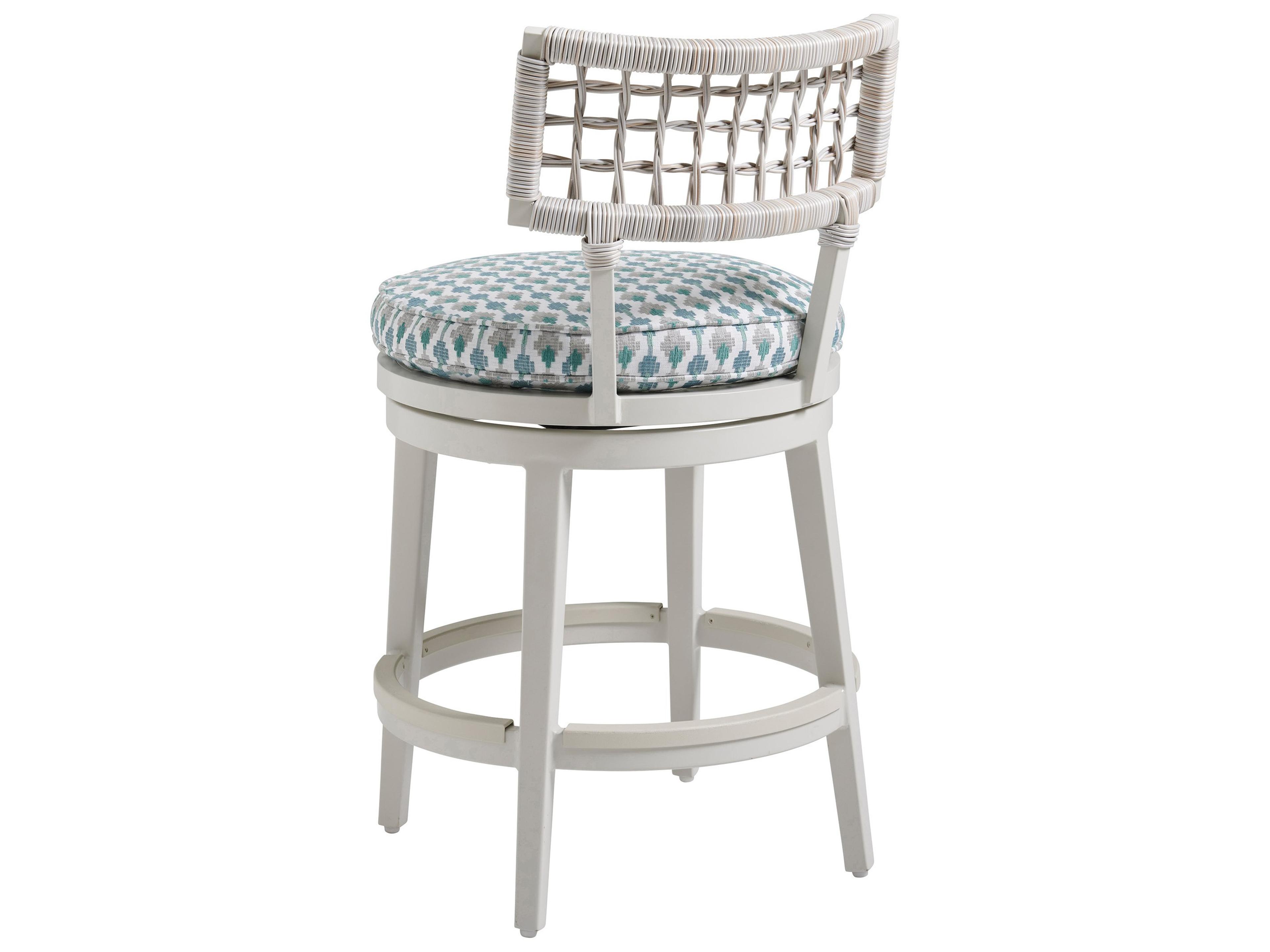 Tommy Bahama Outdoor Seabrook Aluminum Wicker Swivel Counter Side Stool