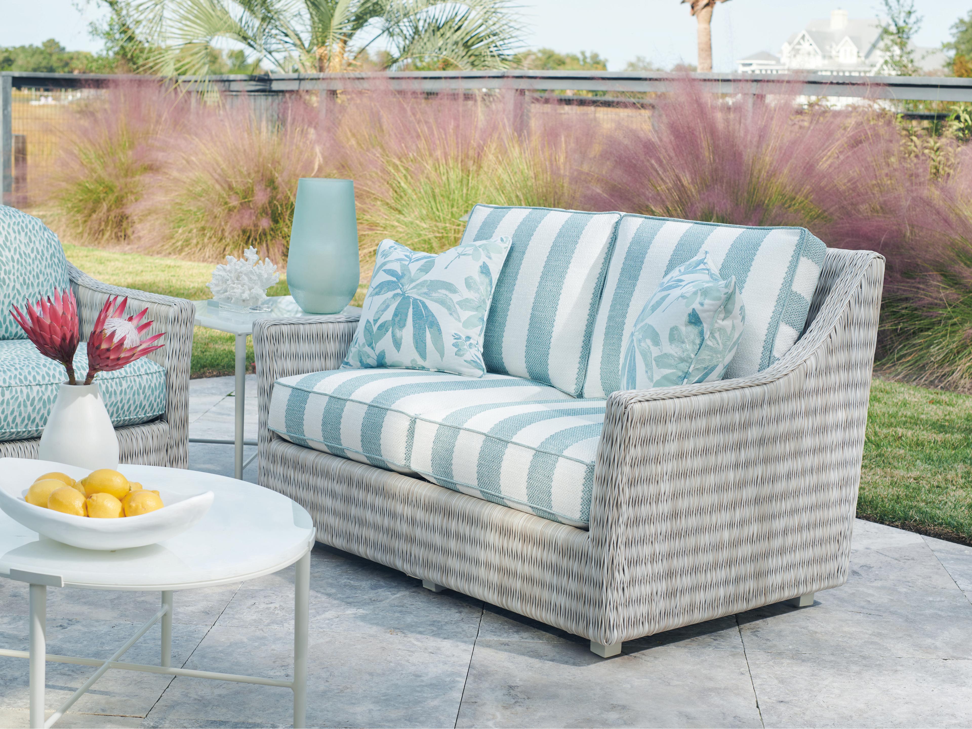 Tommy Bahama Outdoor Seabrook Aluminum Wicker Loveseat