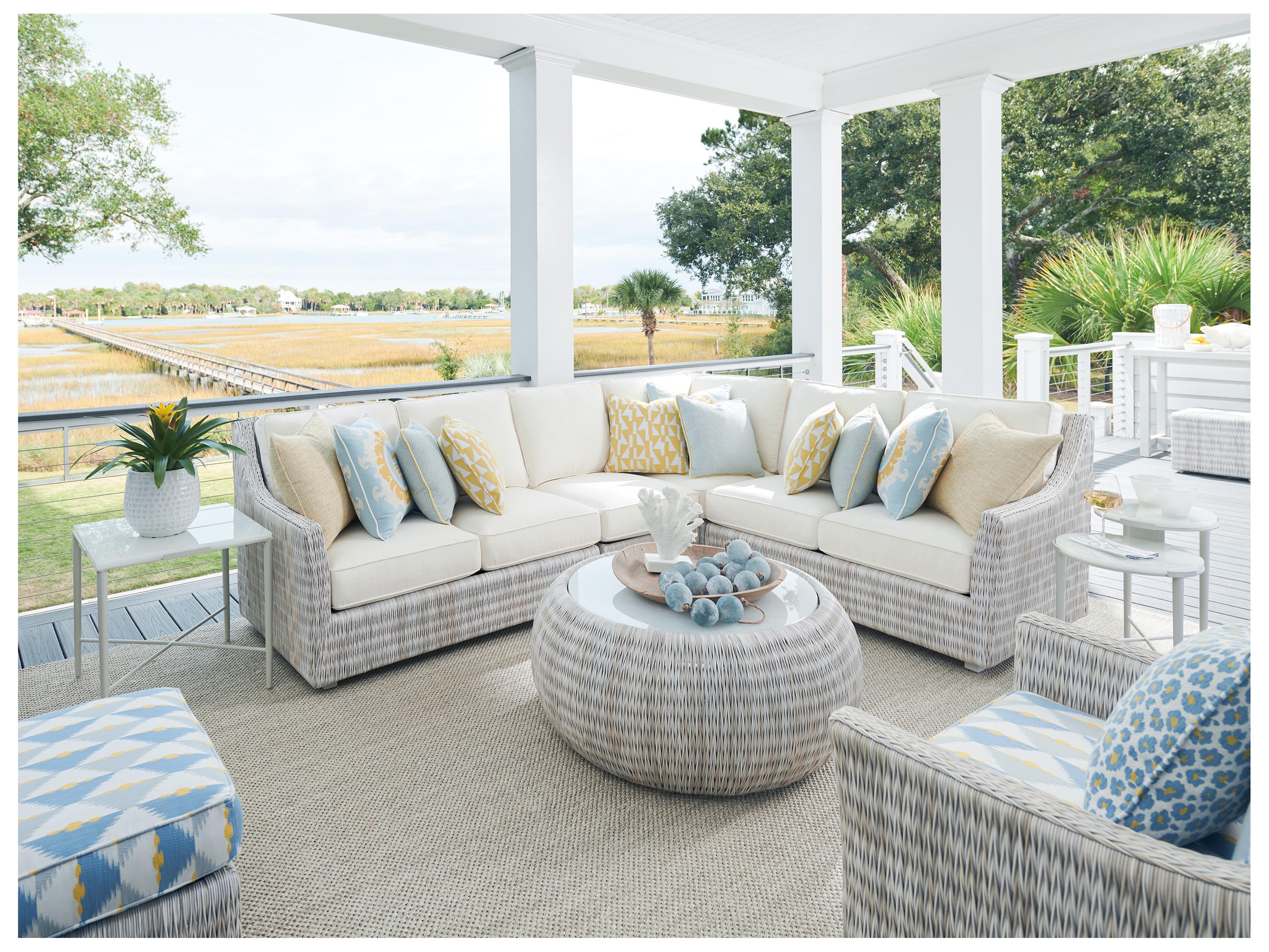 Tommy Bahama Outdoor Seabrook Aluminum Wicker Ottoman