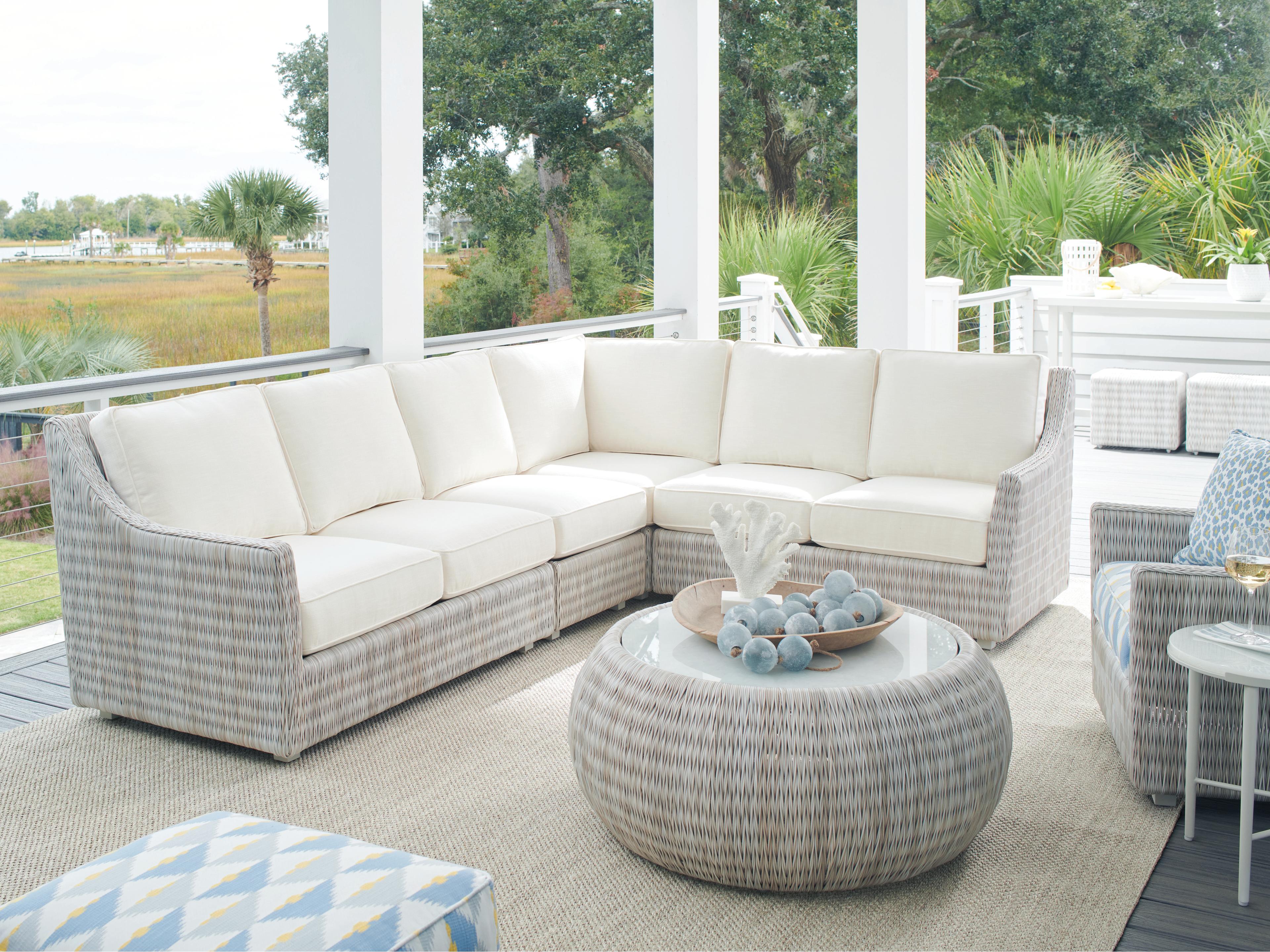 Tommy Bahama Outdoor Seabrook Aluminum Wicker LAF Loveseat