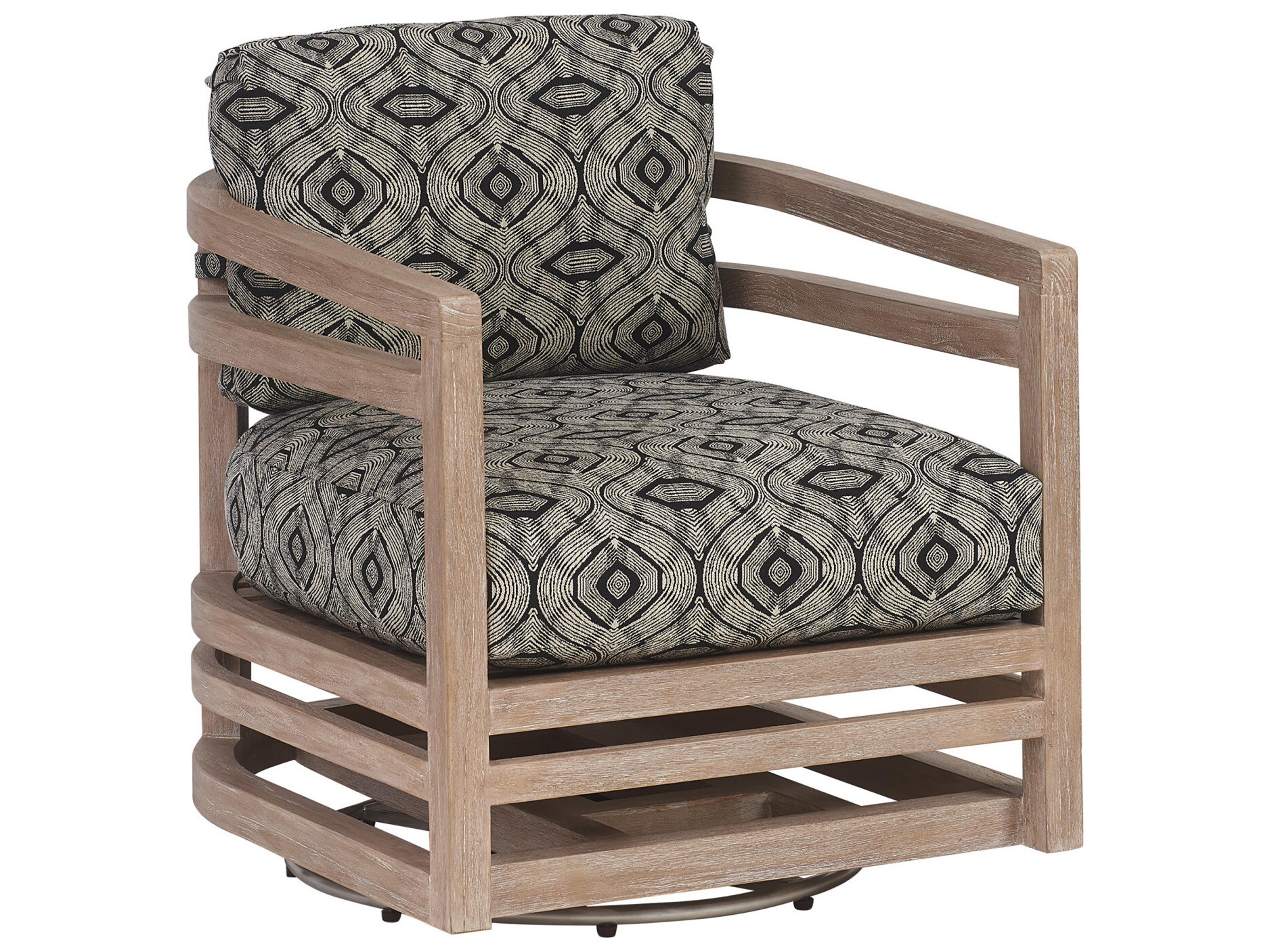 Stillwater Cove Teak Light Taupe Swivel Lounge Chair