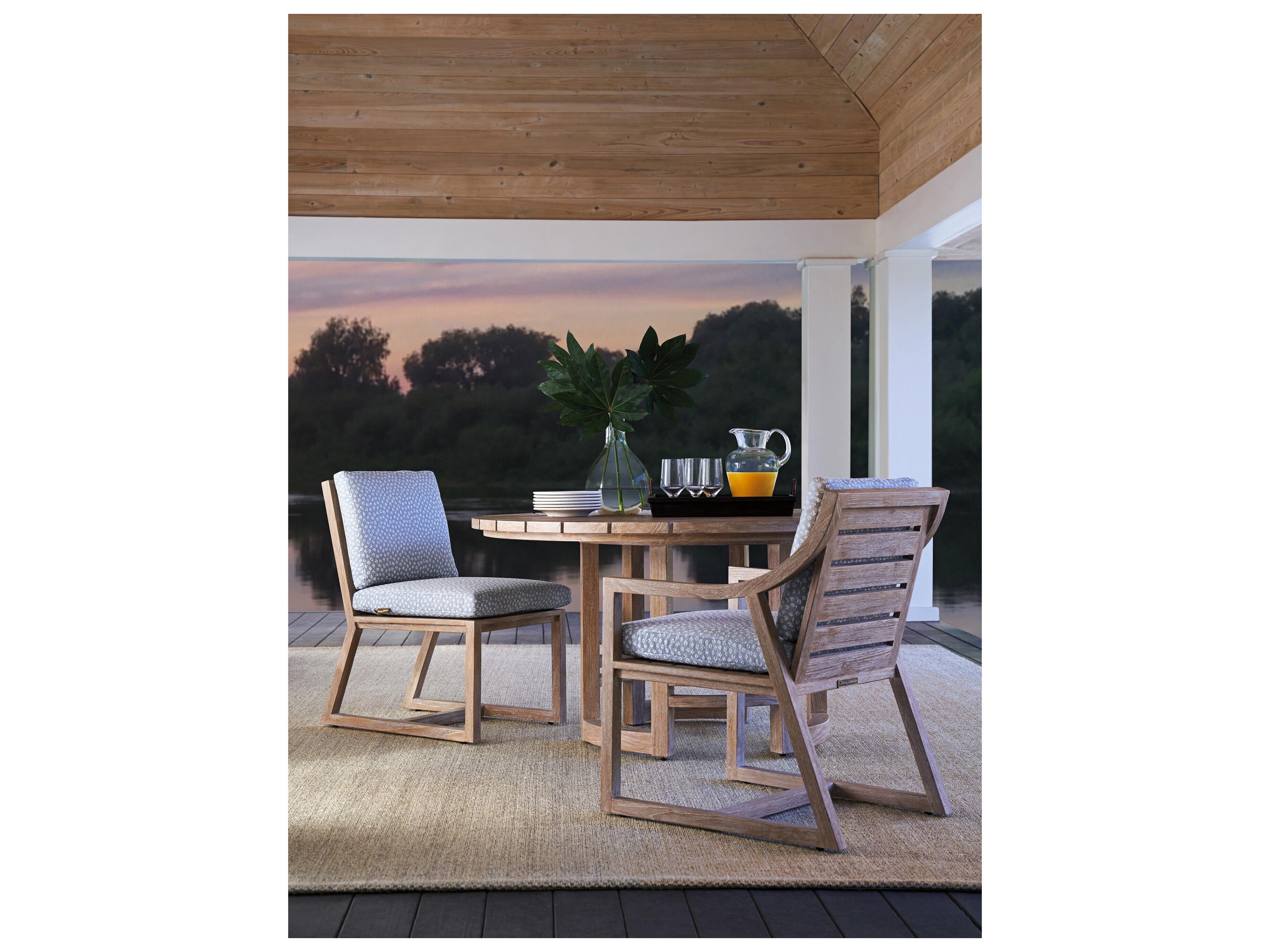 Tommy Bahama Outdoor Stillwater Cove Teak Light Taupe Dining Arm Chair