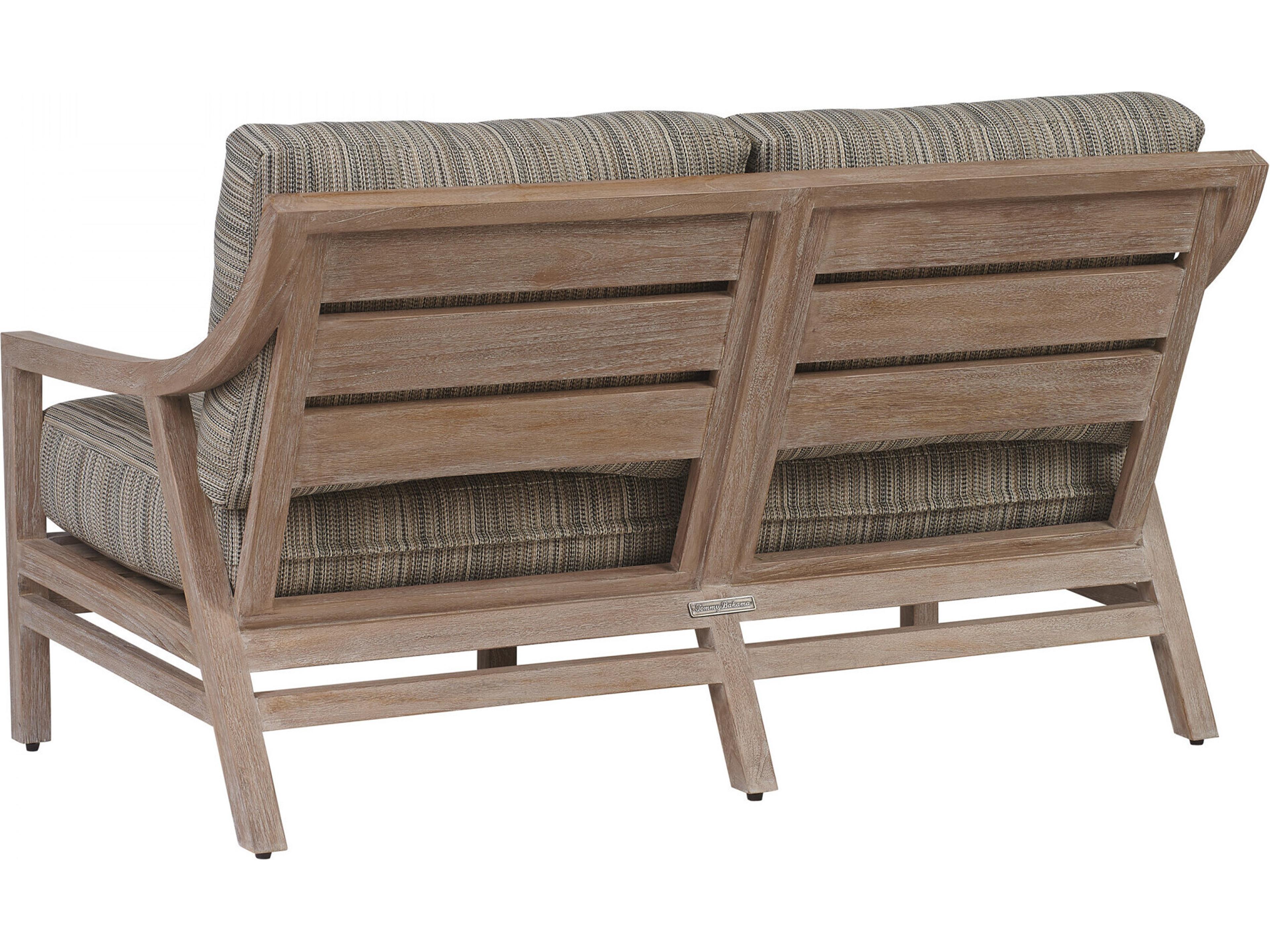 Tommy Bahama Outdoor Stillwater Cove Teak Light Taupe Loveseat