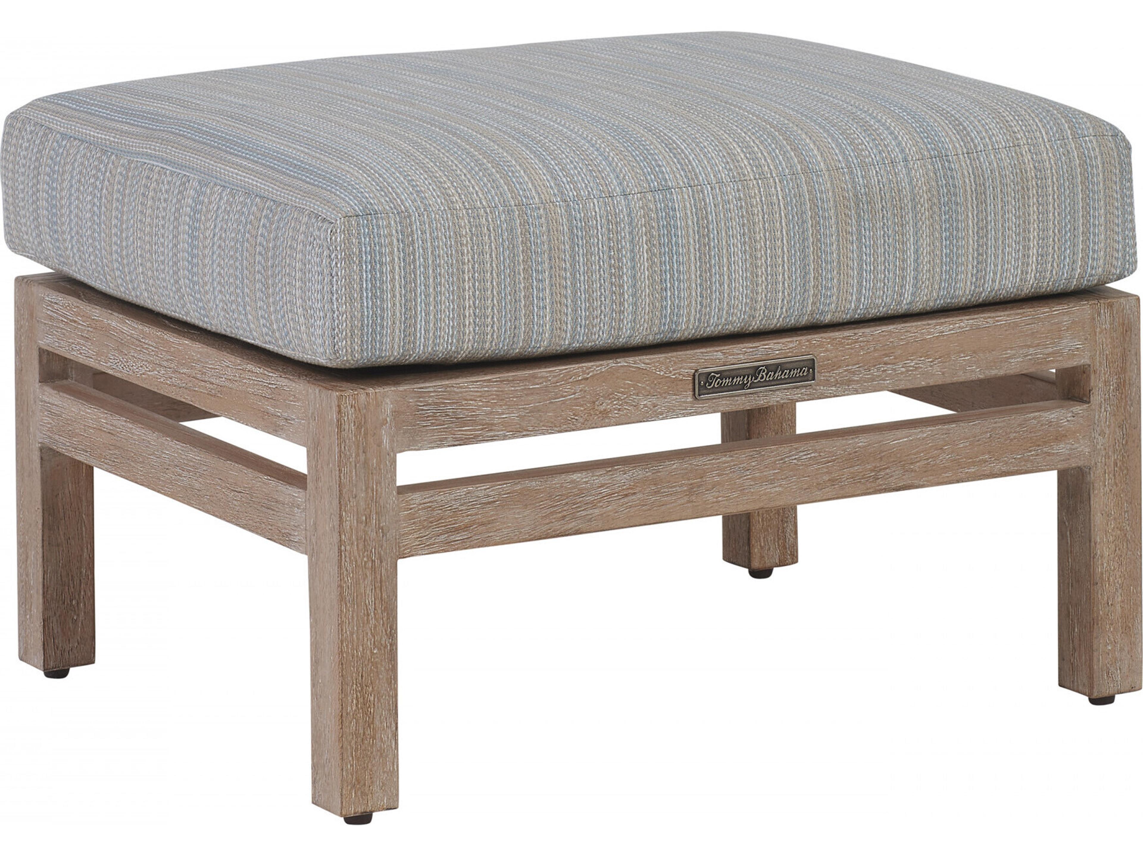 Stillwater Cove Teak Light Taupe Ottoman