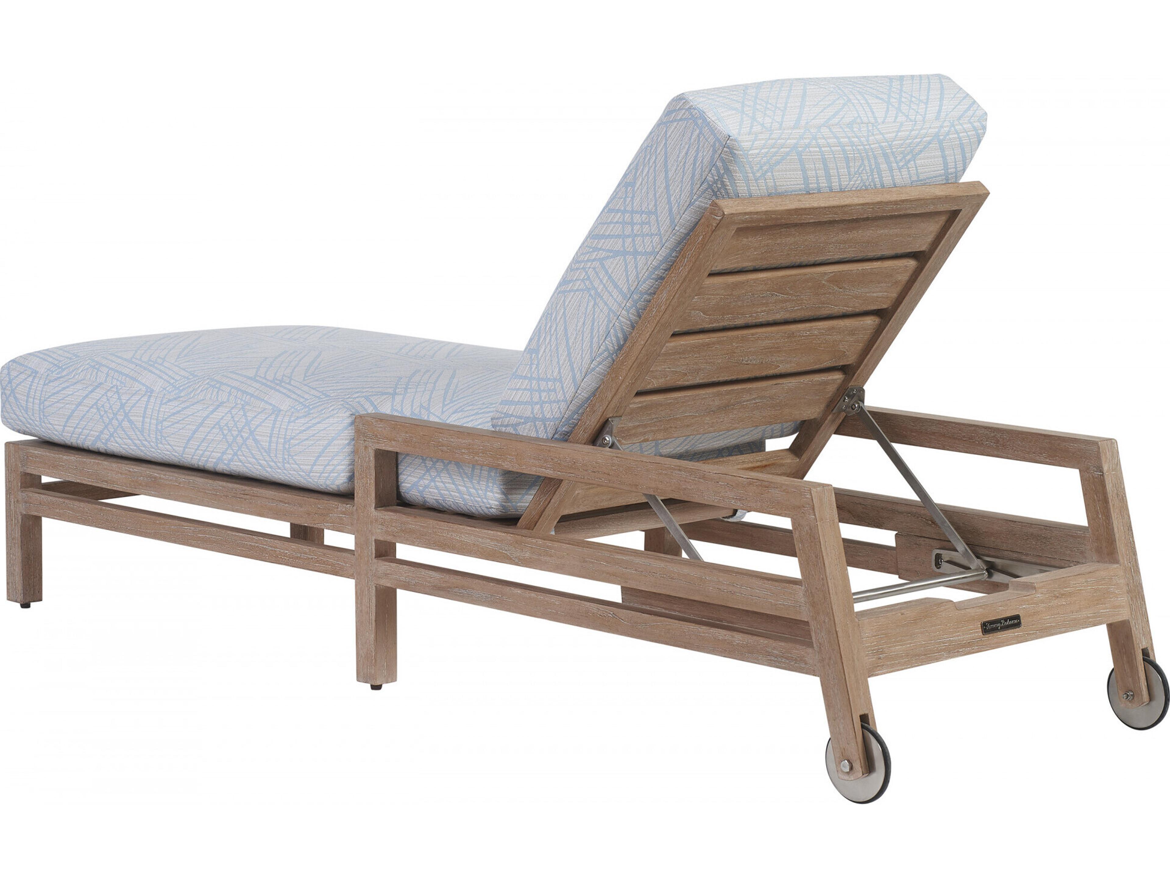 Tommy Bahama Outdoor Stillwater Cove Teak Light Taupe Chaise Lounge