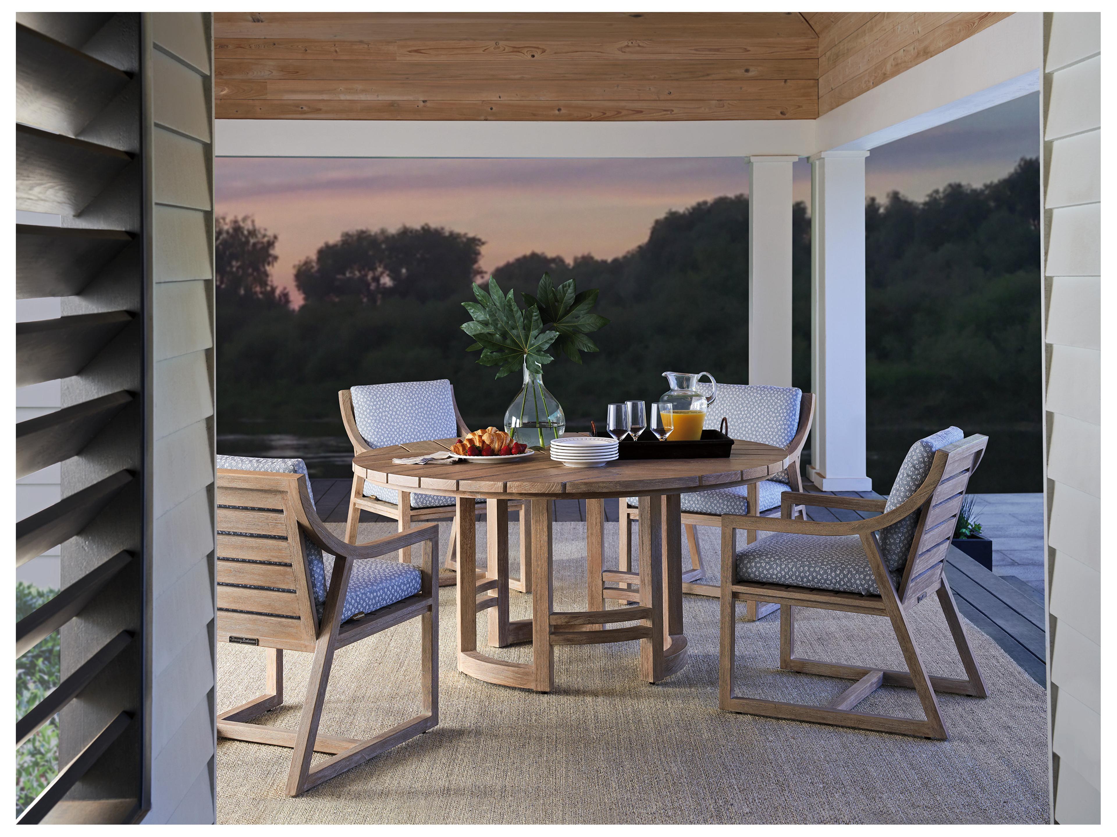 Tommy Bahama Outdoor Stillwater Cove Teak Round Dining Table with Umbrella Hole