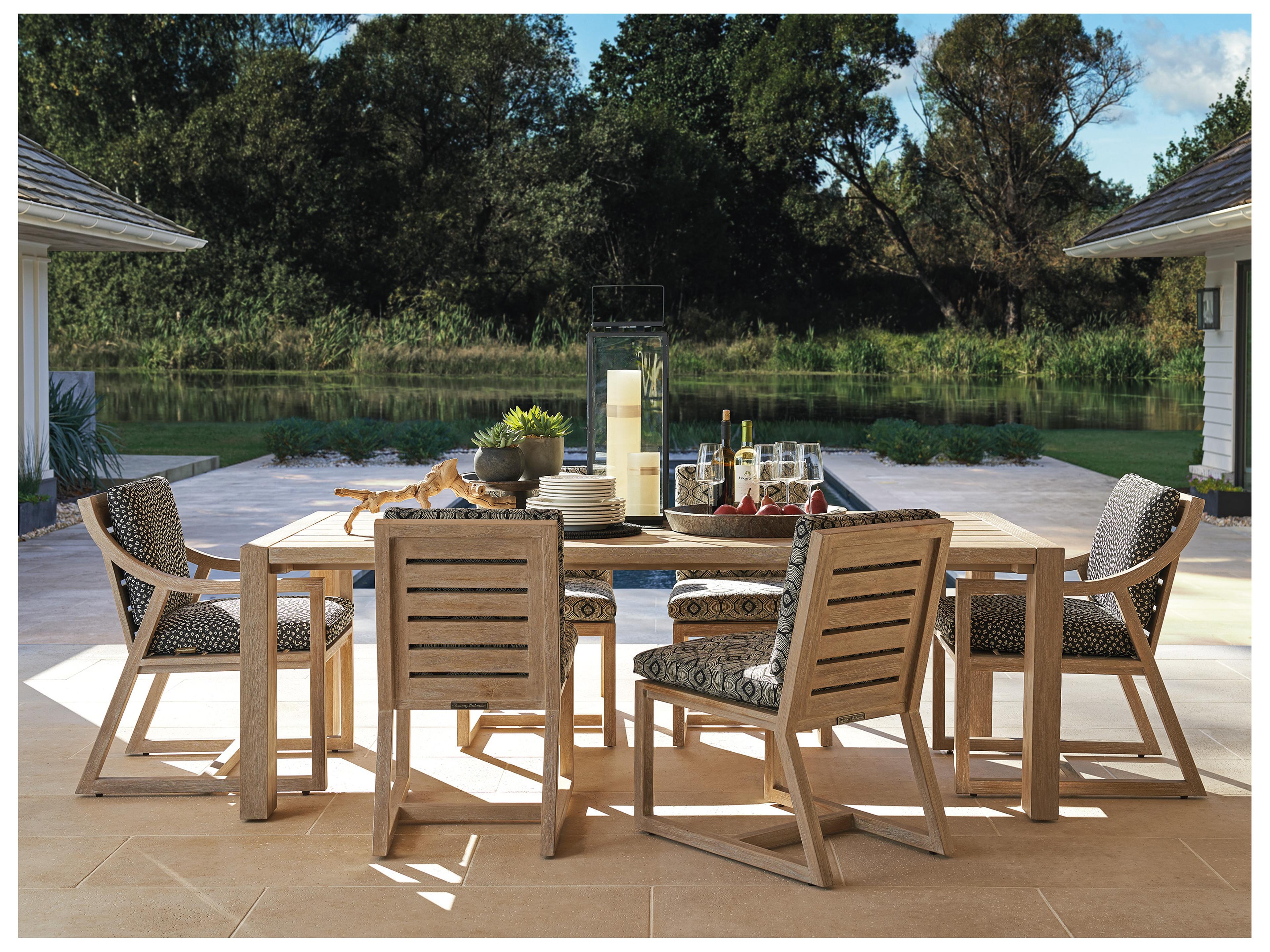 Tommy Bahama Outdoor Stillwater Cove Teak Rectangular Dining Table with Umbrella Hole