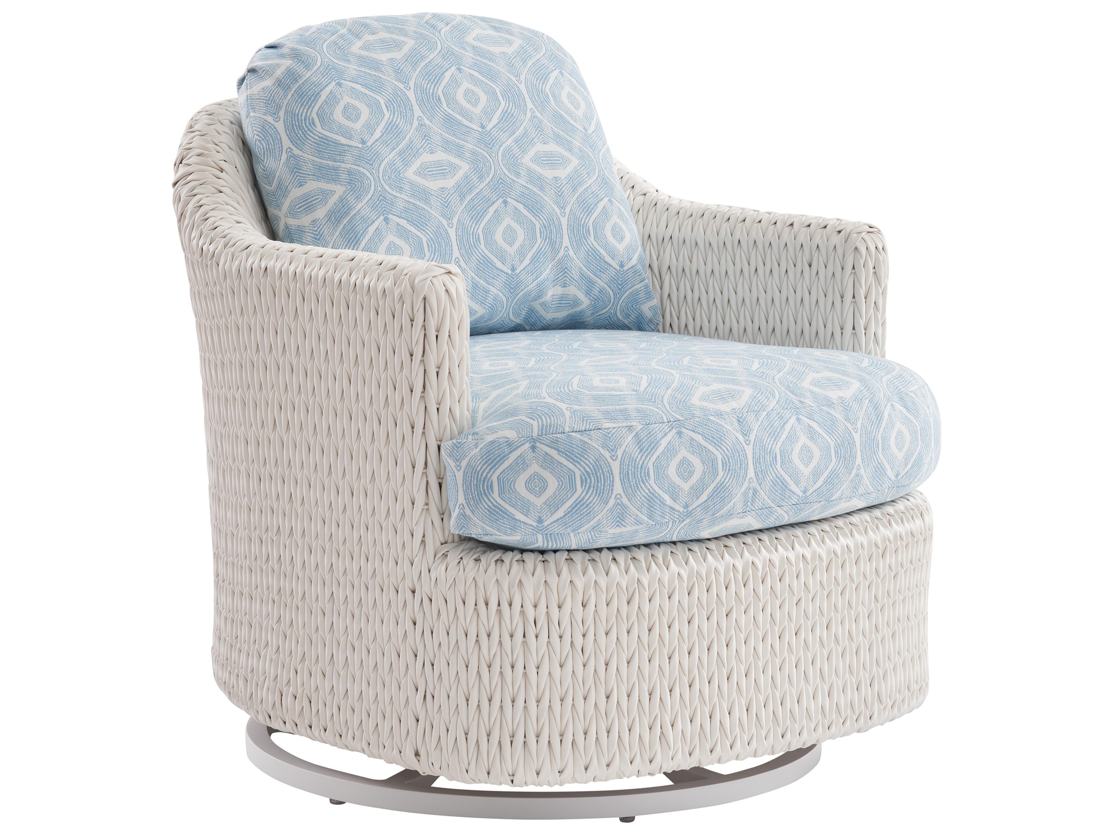 Ocean Breeze Promenade Aluminum Wicker Occasional Swivel Chair