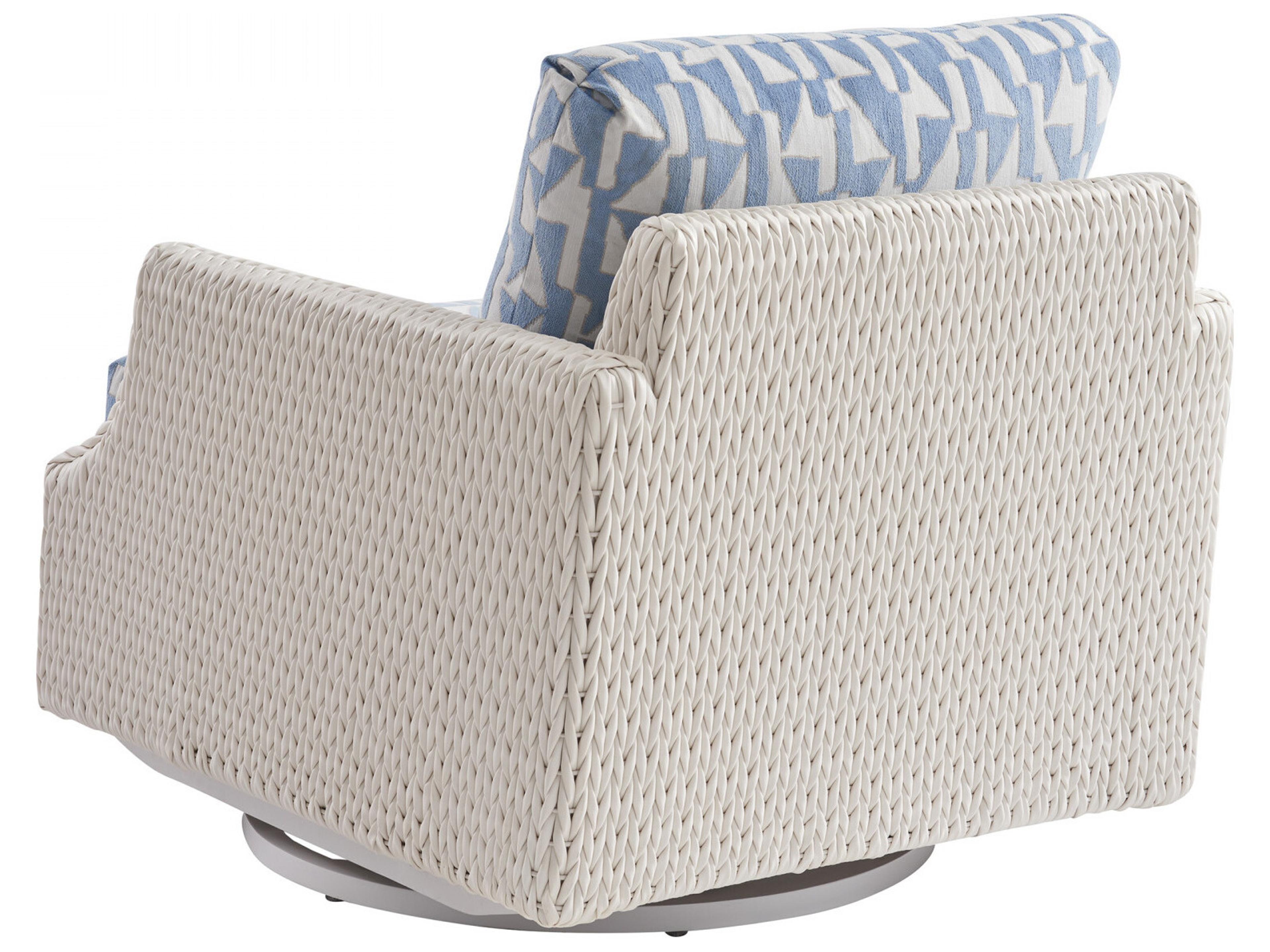 Tommy Bahama Outdoor Old Breeze Promenade Aluminum Wicker Swivel Glider Lounge Chair