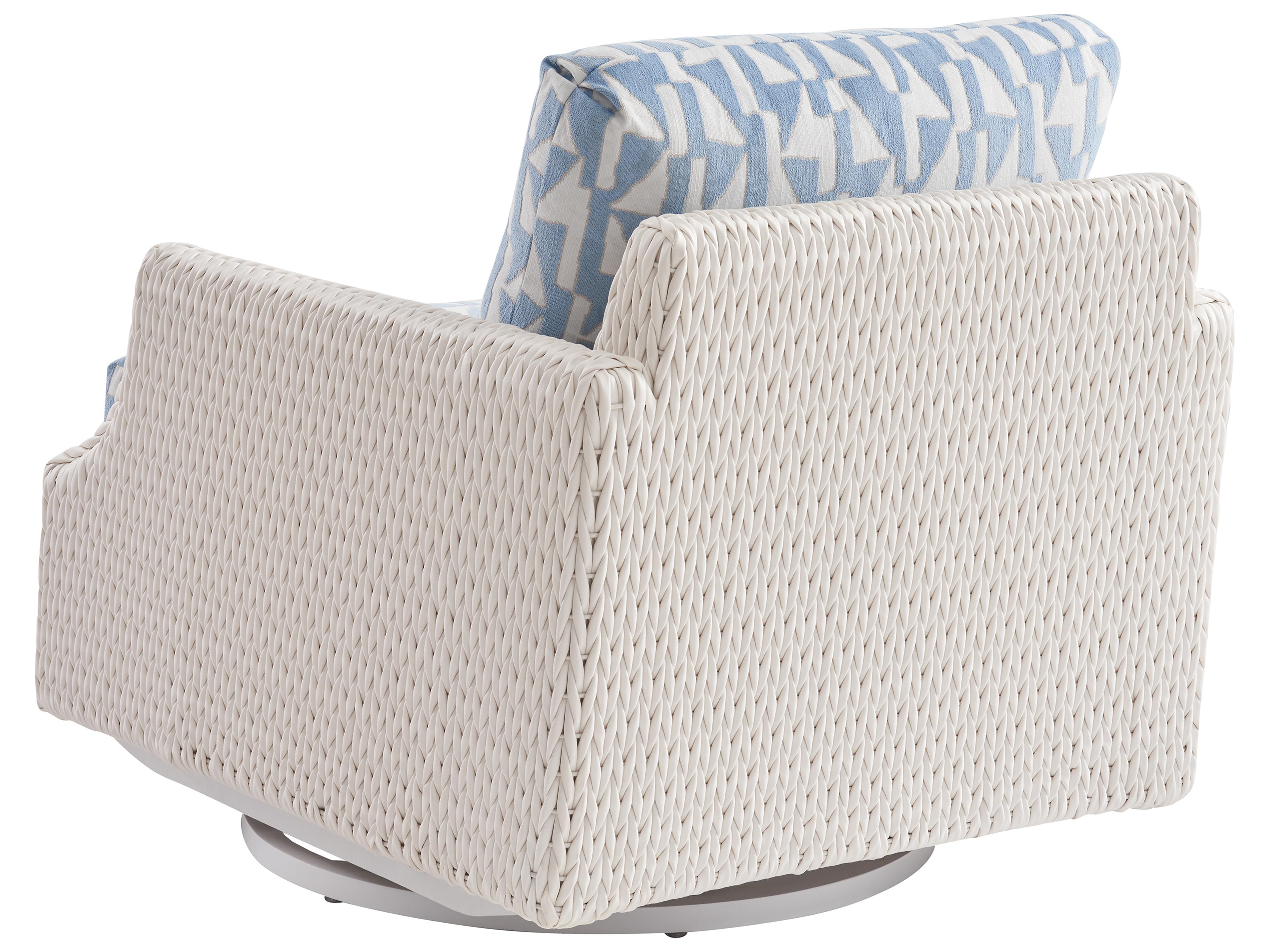 Tommy Bahama Outdoor Ocean Breeze Promenade Aluminum Wicker Swivel Glider Lounge Chair