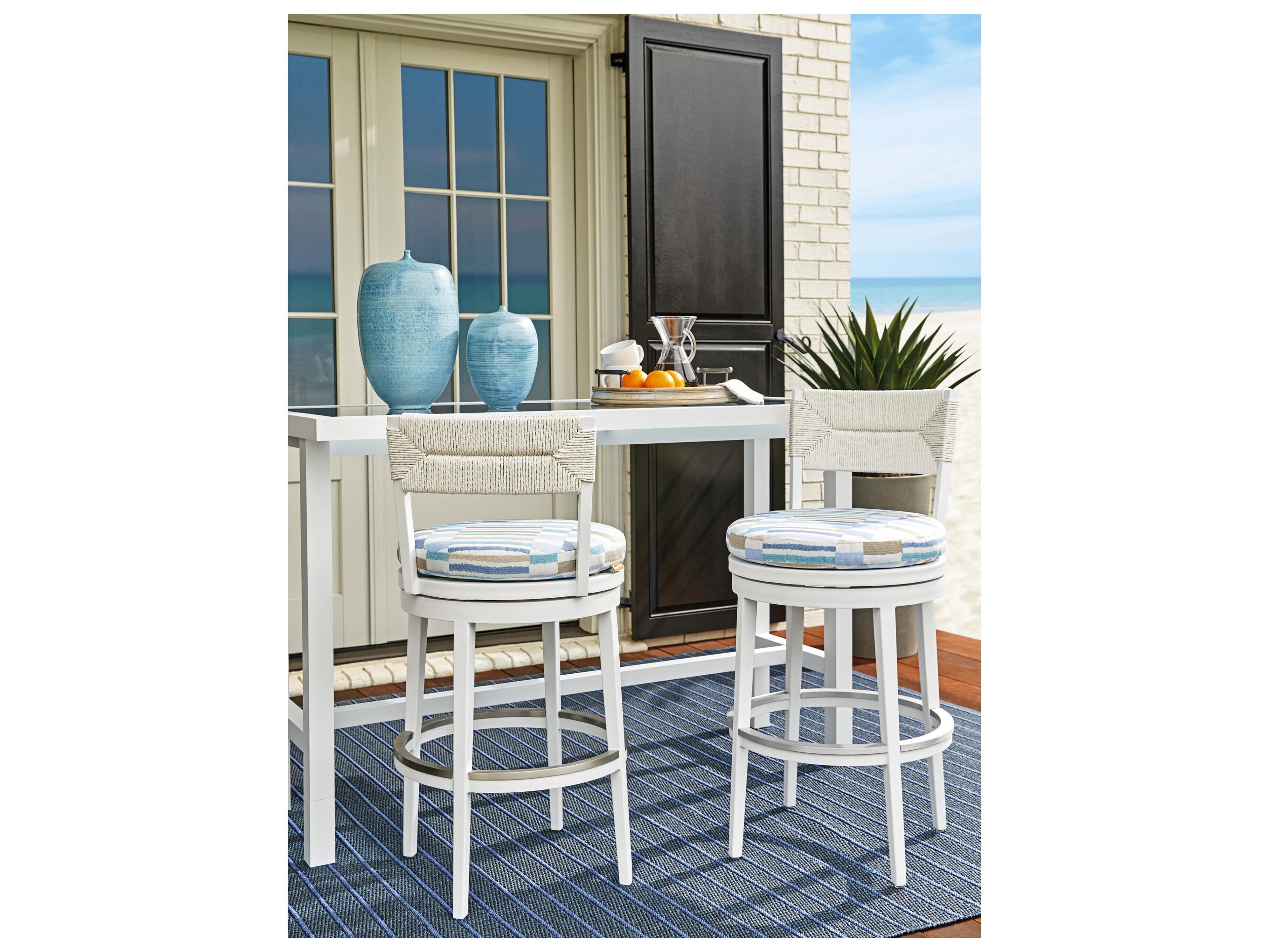 Tommy Bahama Outdoor Old Breeze Promenade Aluminum Wicker Swivel Bar Stool