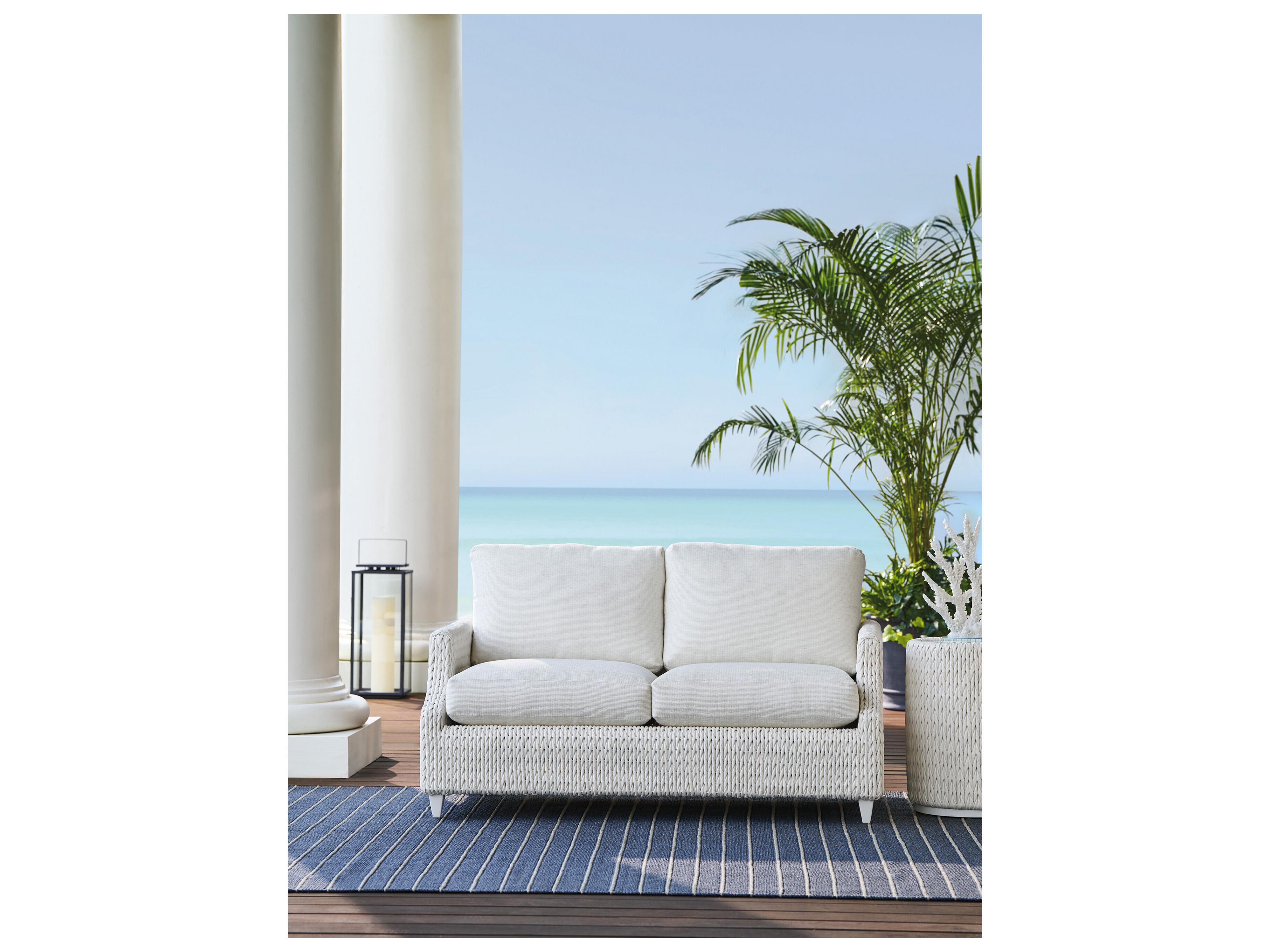 Tommy Bahama Outdoor Old Breeze Promenade Aluminum Wicker Loveseat