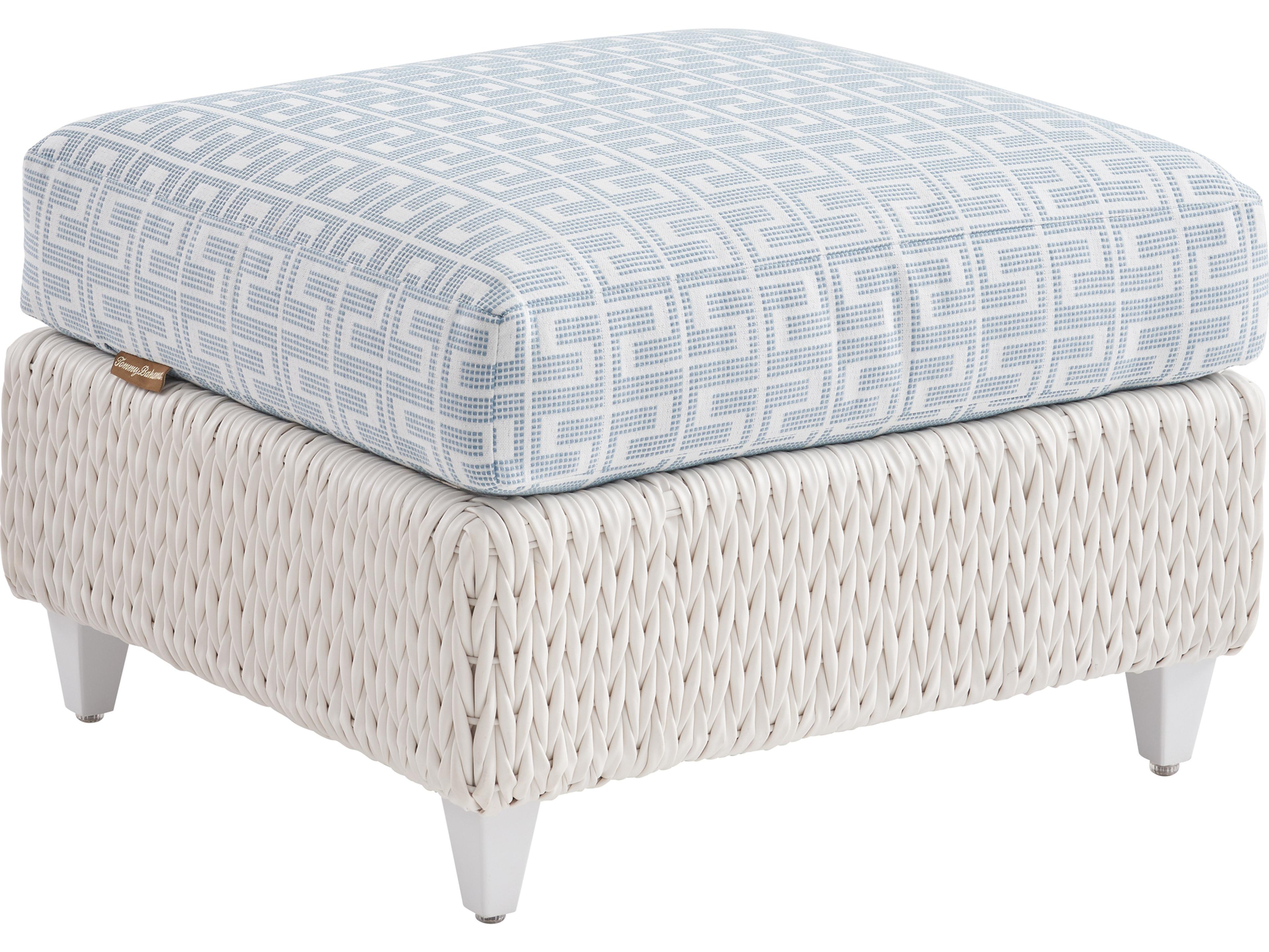 Ocean Breeze Promenade Aluminum Wicker Ottoman