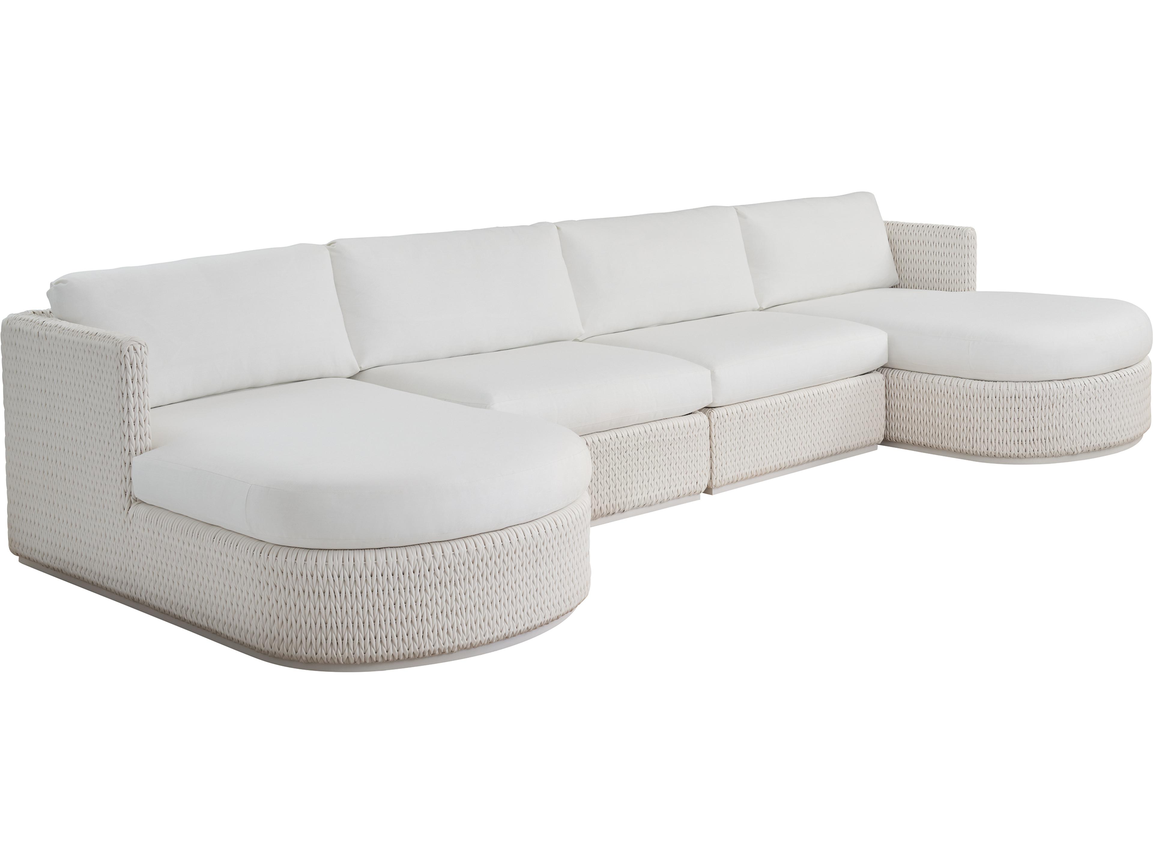 Ocean Breeze Promenade Aluminum Wicker Sectional Lounge Set