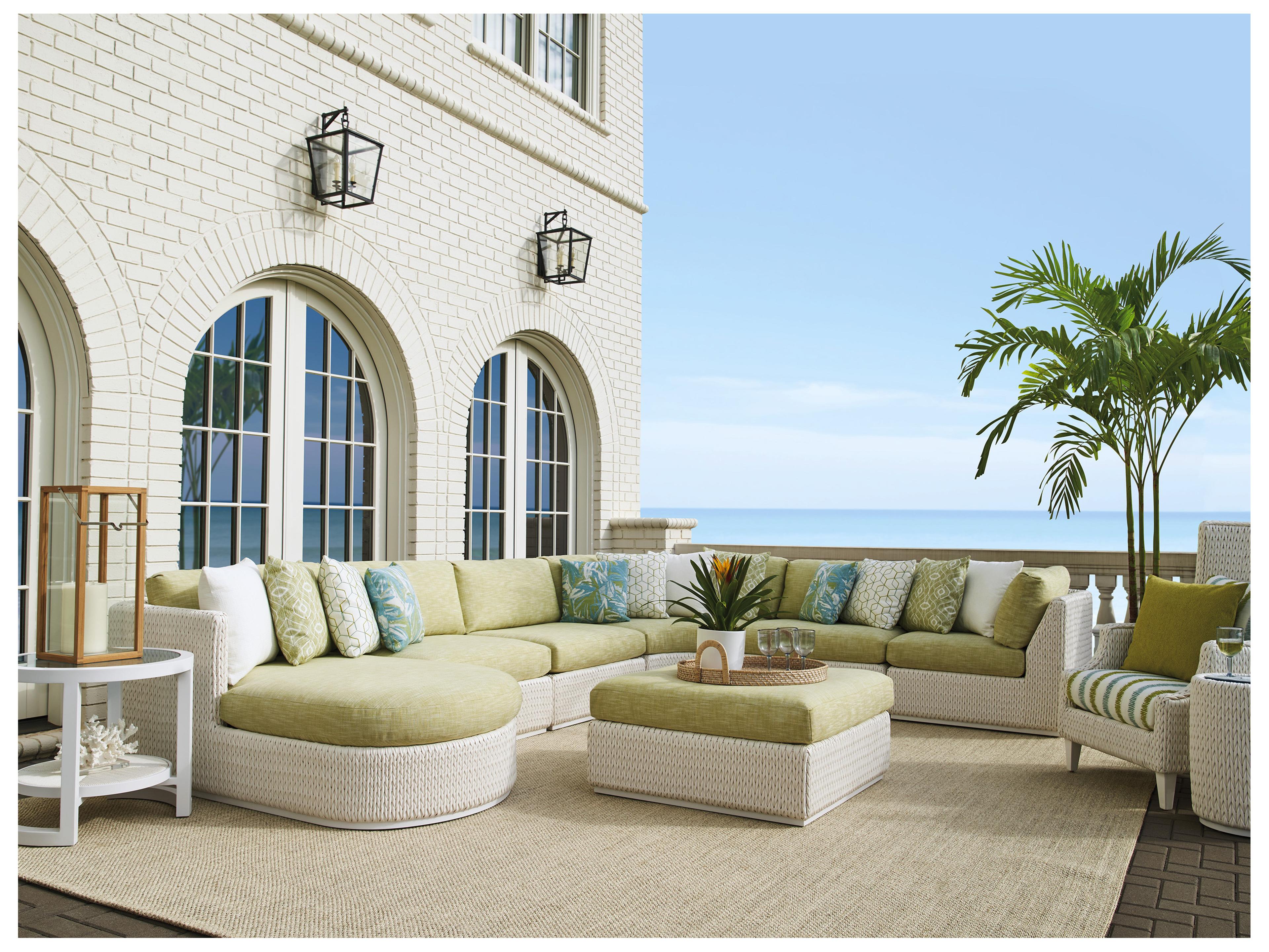 Tommy Bahama Outdoor Ocean Breeze Promenade Aluminum Wicker Ottoman