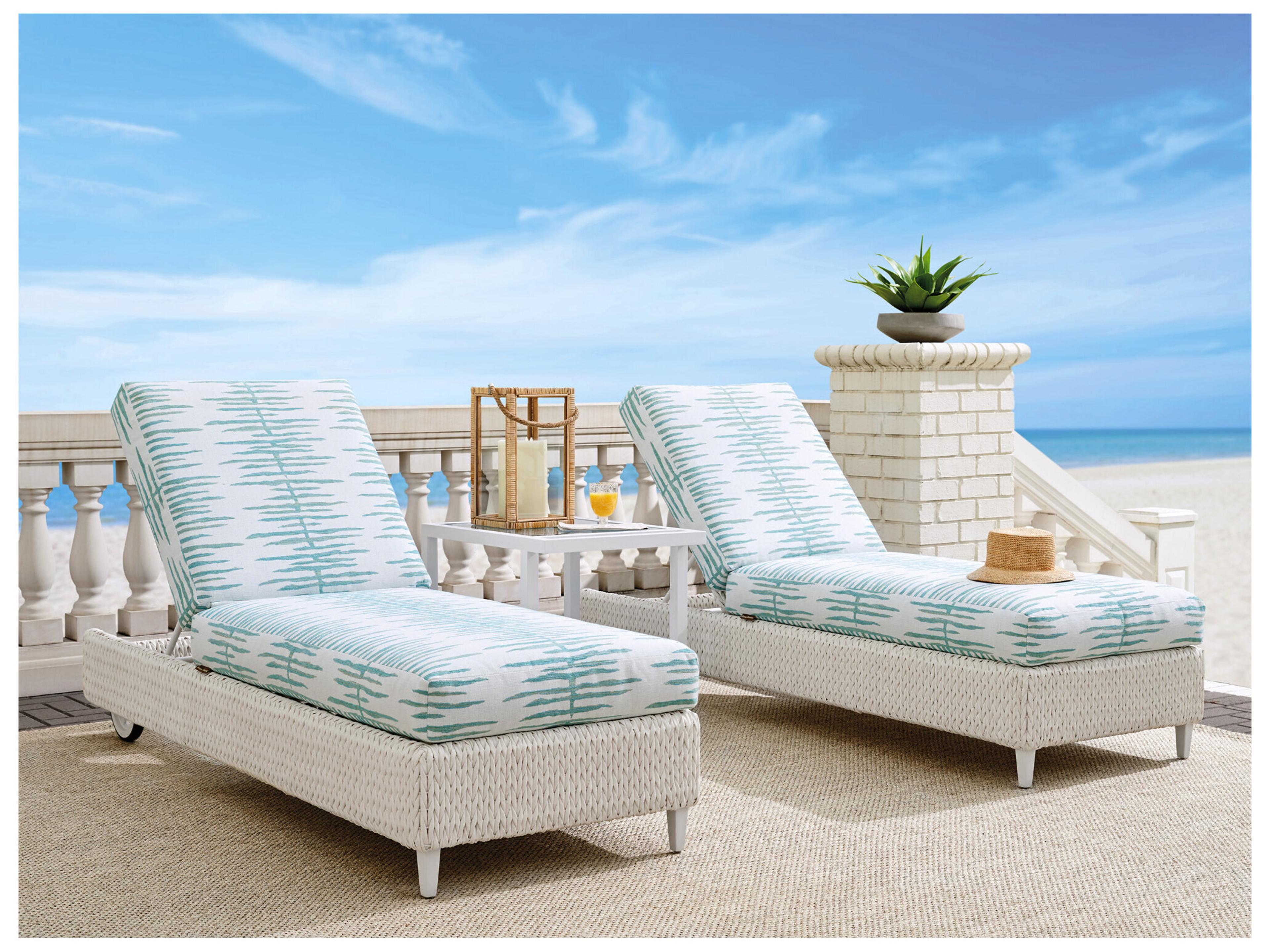 Tommy Bahama Outdoor Old Breeze Promenade Aluminum Wicker Chaise Lounge