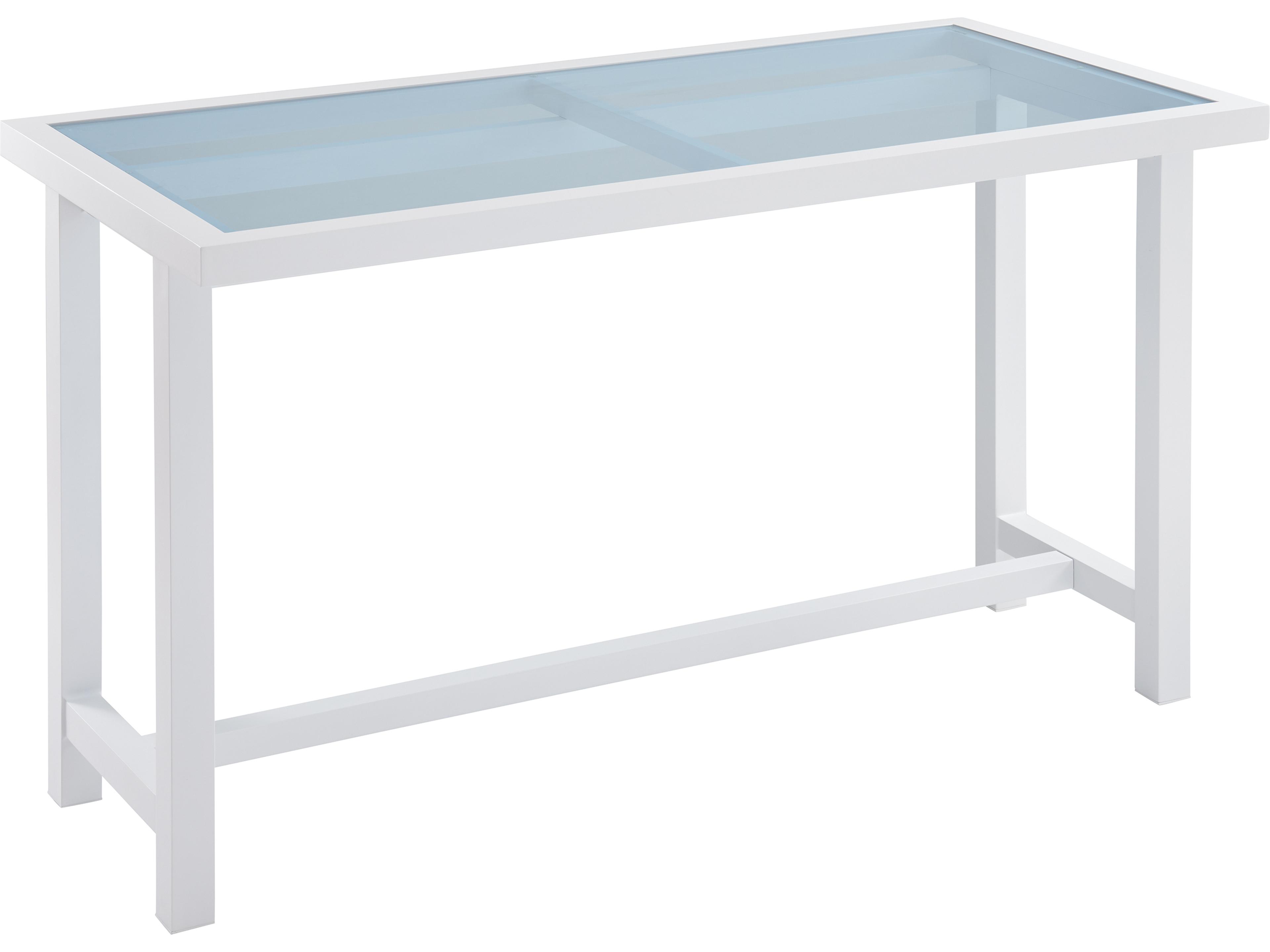 Ocean Breeze Promenade Aluminum Rectangular Glass Top Bistro Table