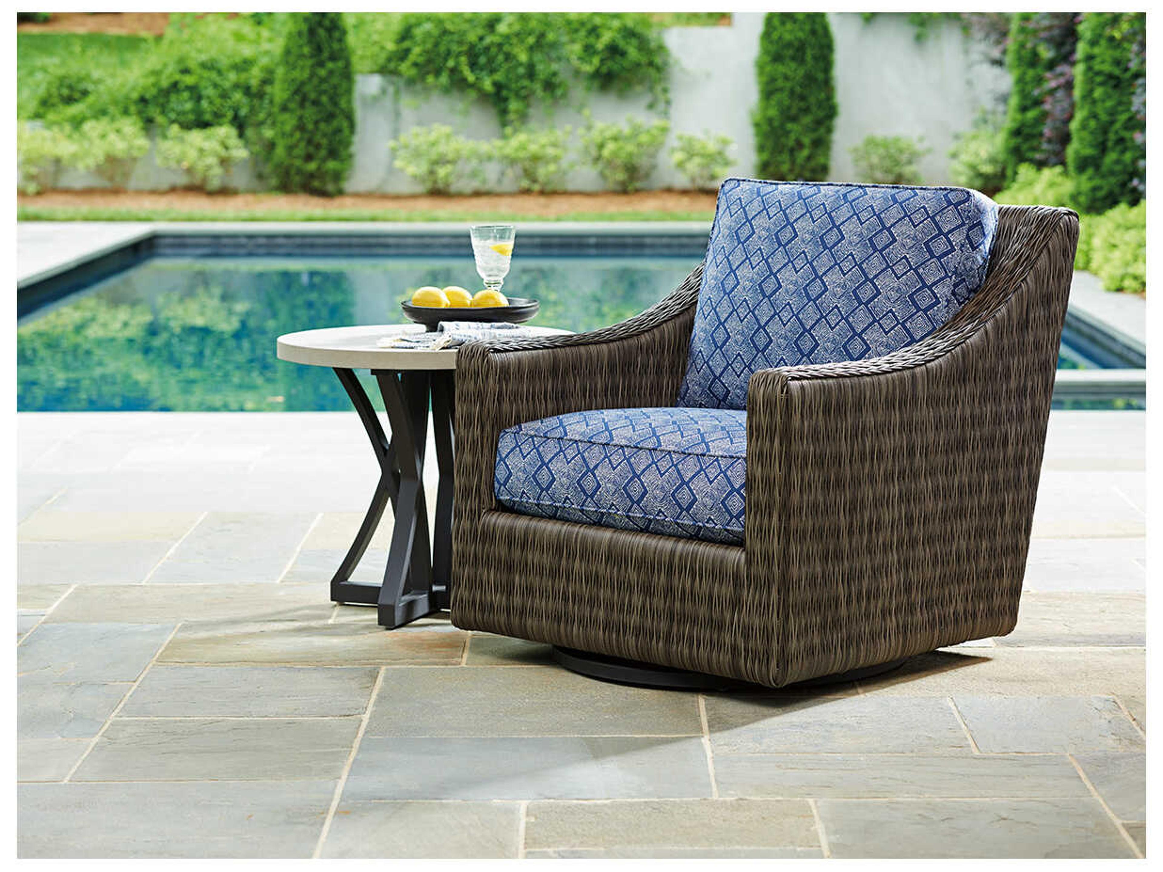 Tommy Bahama Outdoor Cypress Point Ocean Terrace Wicker Swivel Glider Lounge Chair