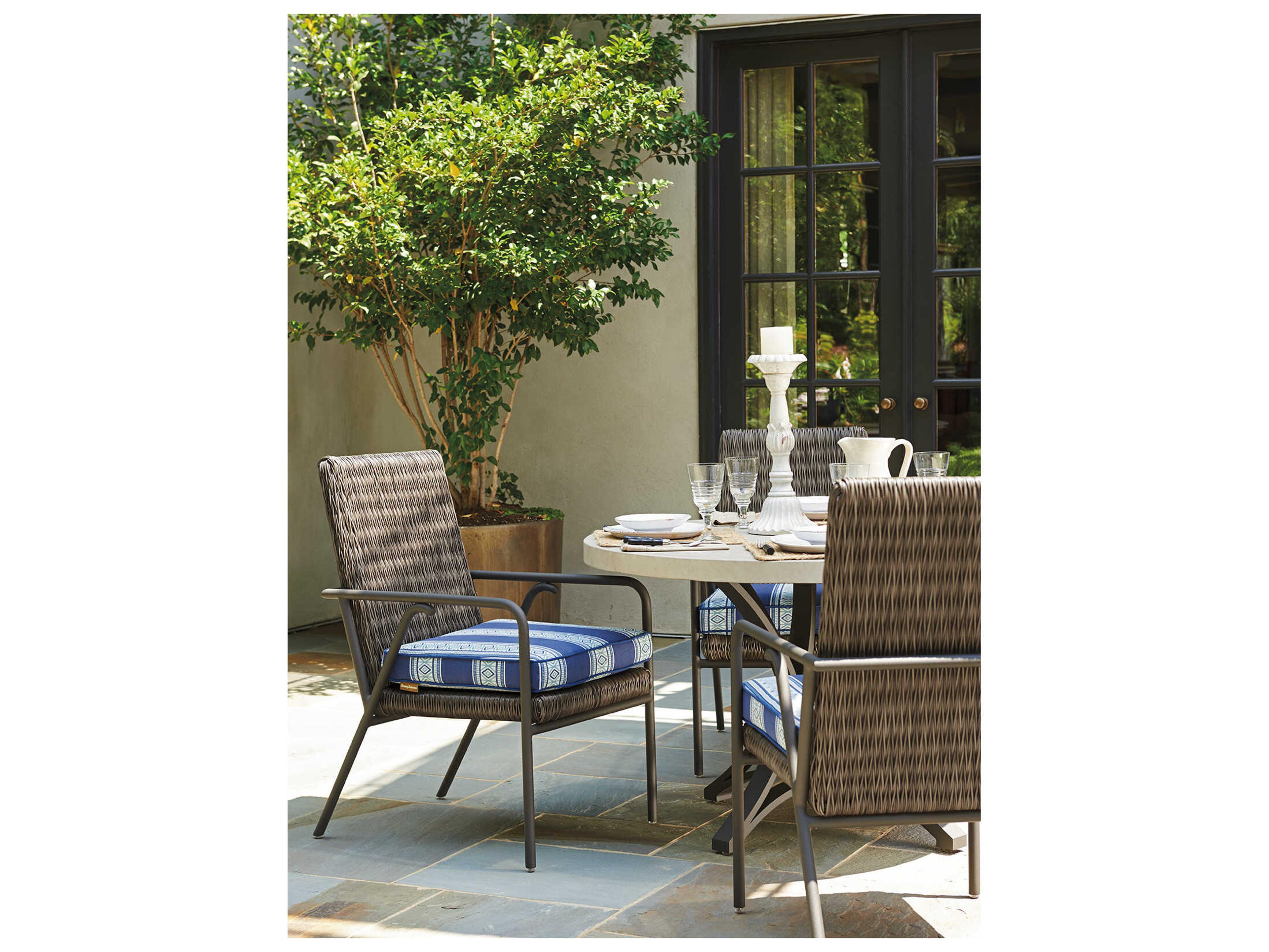 Tommy Bahama Outdoor Cypress Point Ocean Terrace Wicker Small Dining Arm Chair