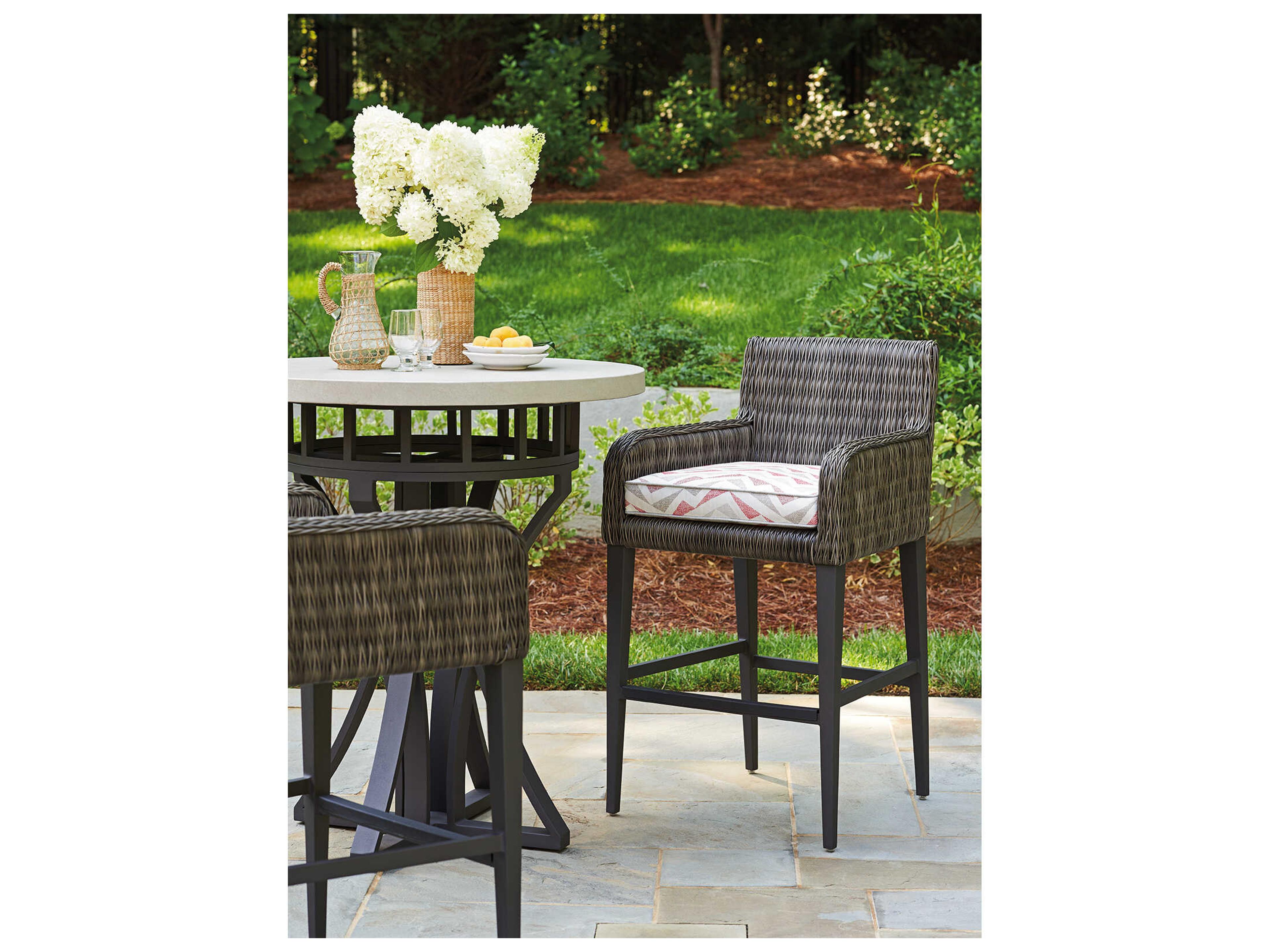 Tommy Bahama Outdoor Cypress Point Ocean Terrace Wicker Bar Stool