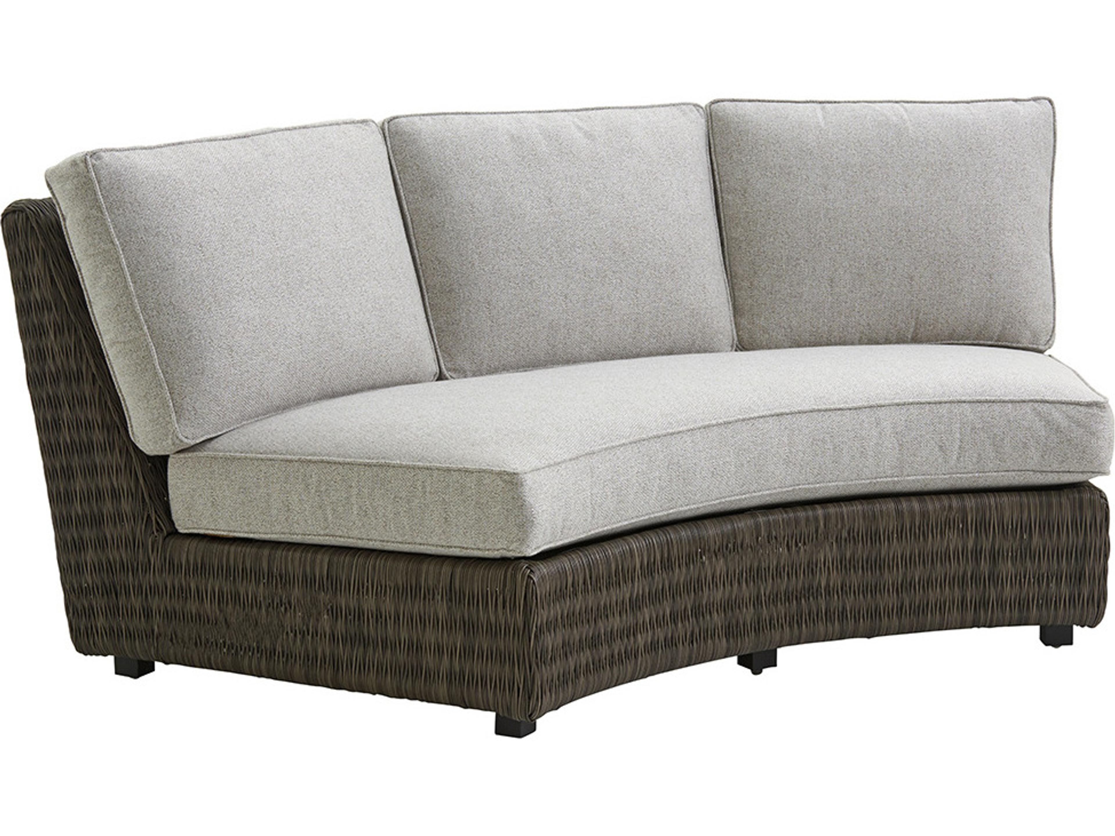Cypress Wicker Point Ocean Terrace Curved Sectional Armless Sofa