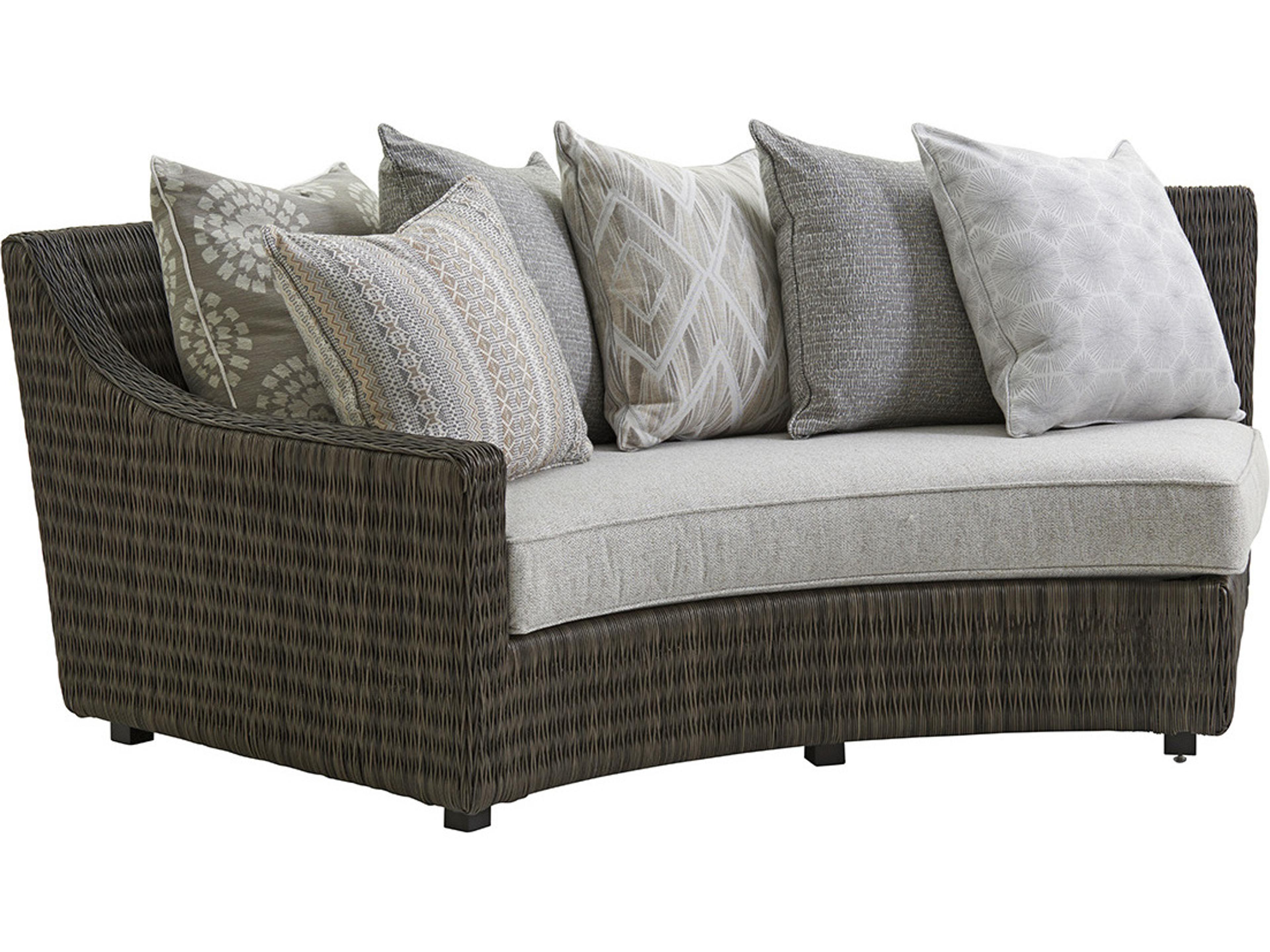 Cypress Point Ocean Terrace Wicker Left Arm Facing Curved Sofa