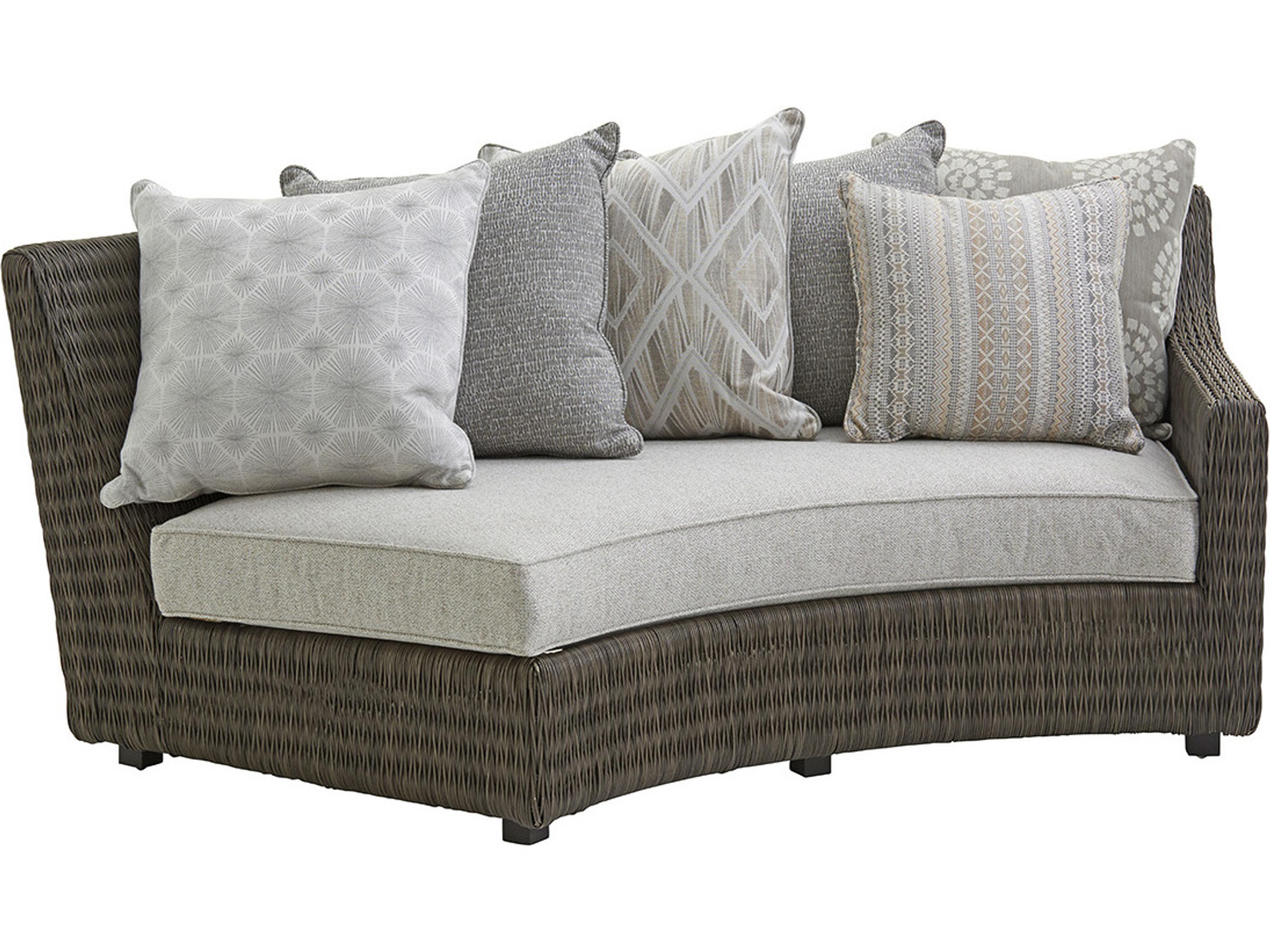 Cypress Point Ocean Terrace Wicker Right Arm Facing Curved Sofa