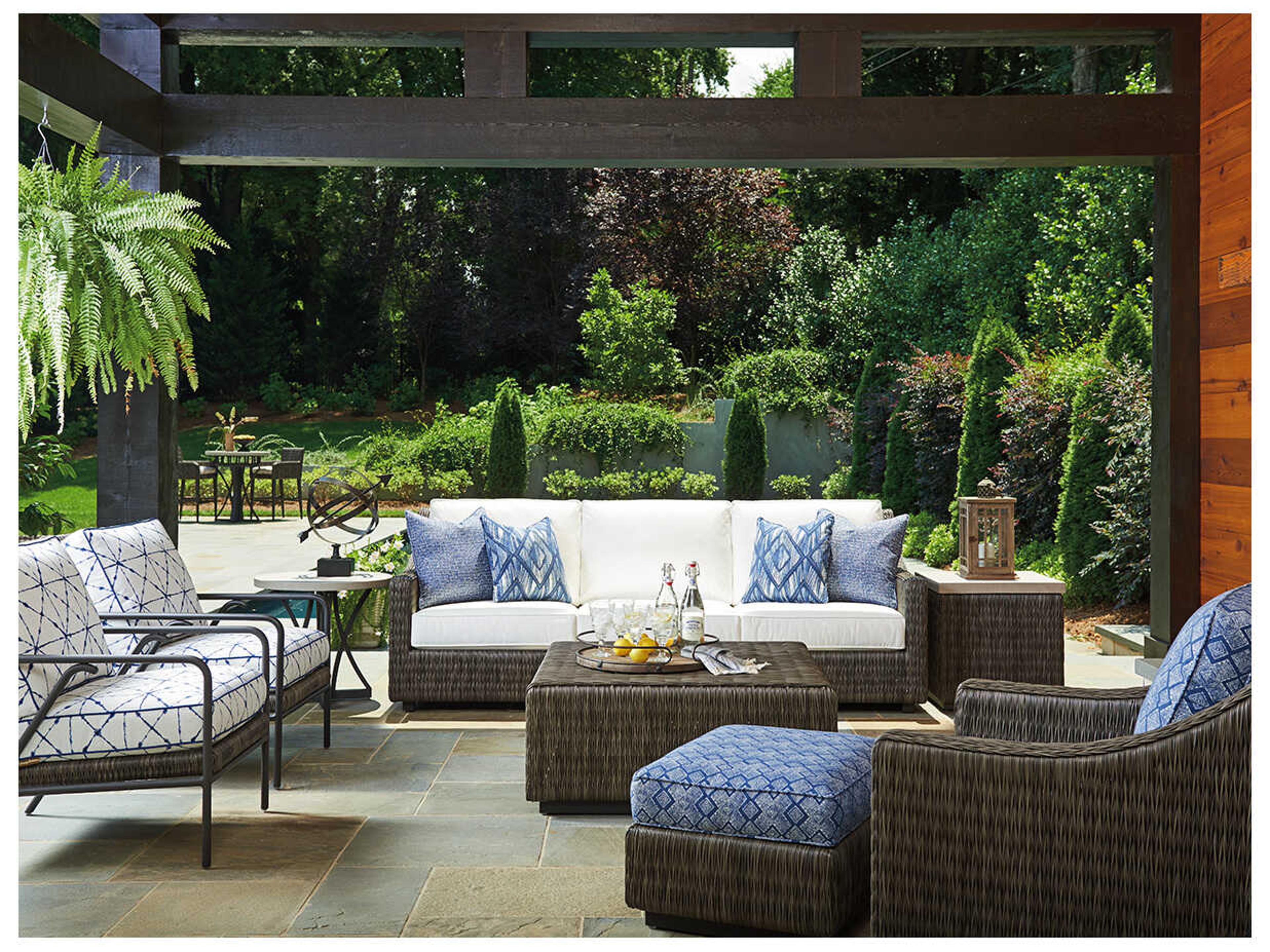 Tommy Bahama Outdoor Cypress Point Ocean Terrace Wicker Square Cocktail Table